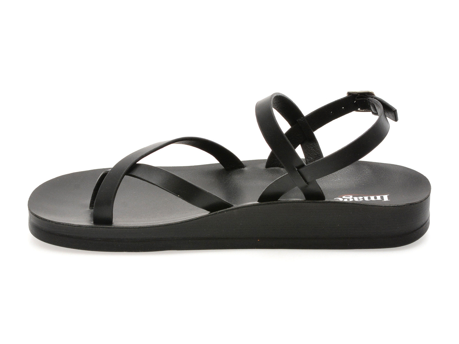 Sandale image negre 10728 din piele ecologica