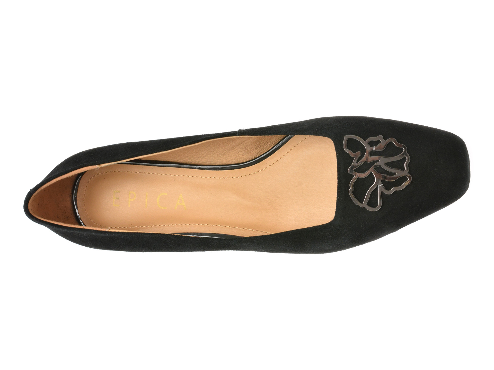 Balerini EPICA negri, 502807, din piele intoarsa