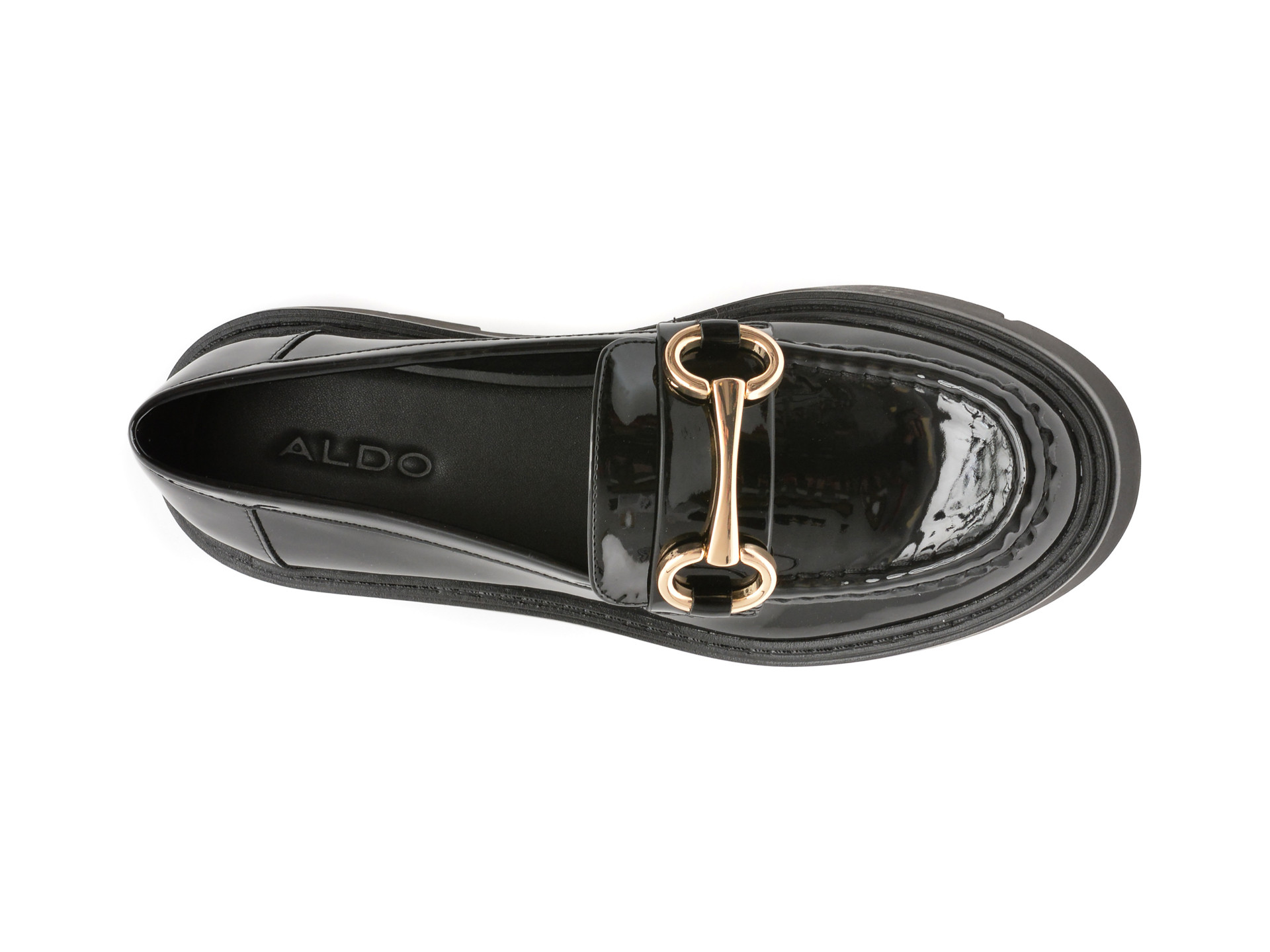 Mocasini ALDO negri, MISKA 001, din piele ecologica lacuita