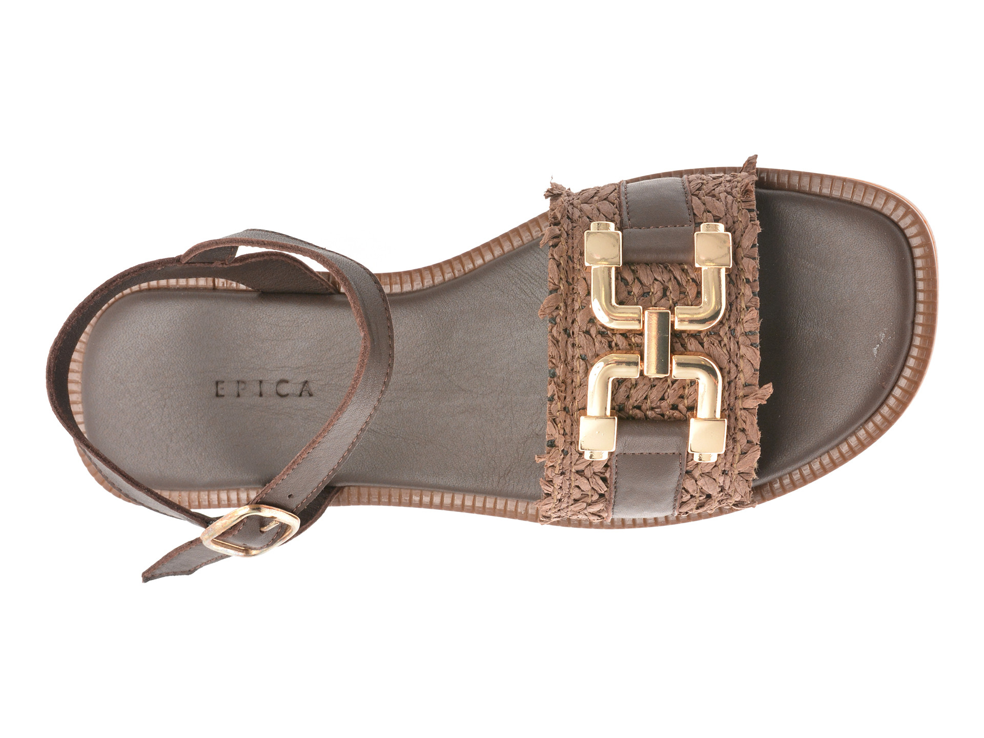Sandale EPICA maro, TML70T, din piele naturala