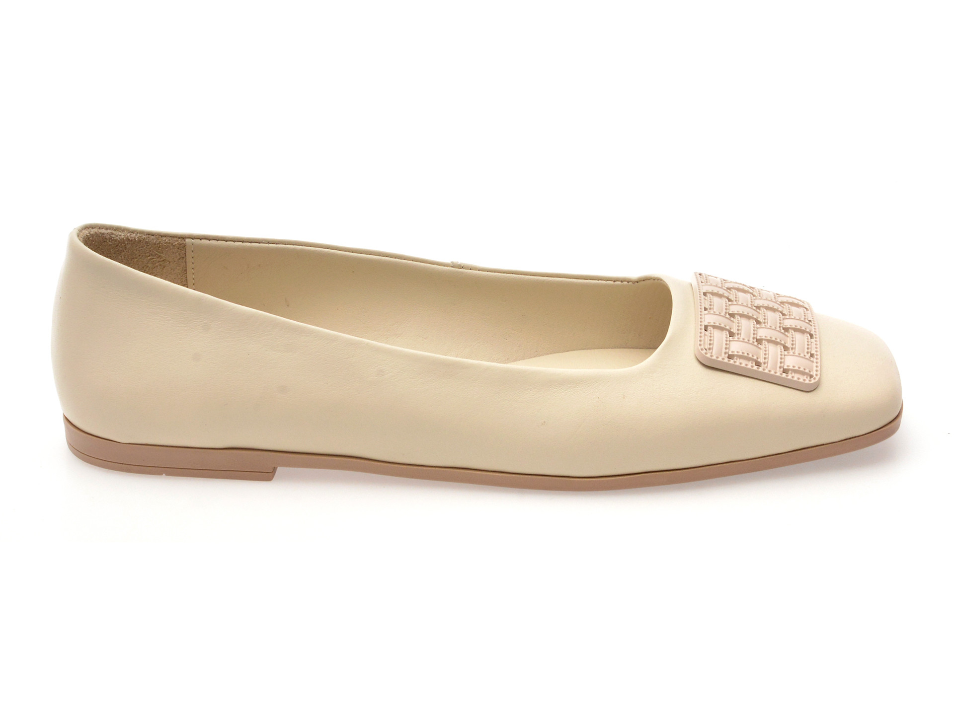 Balerini IMAGE albi, 3562400, din piele naturala