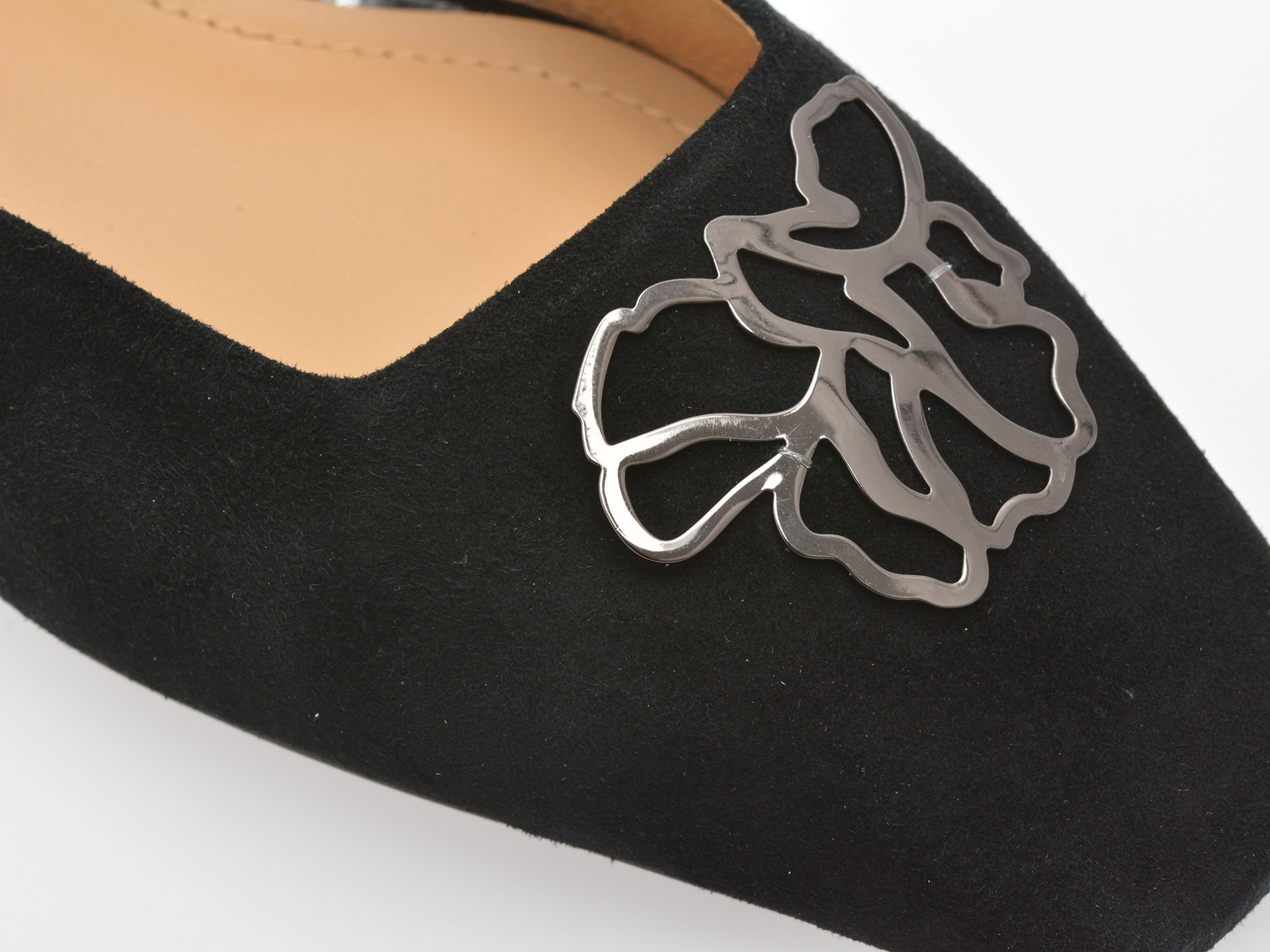 Balerini EPICA negri, 502807, din piele intoarsa