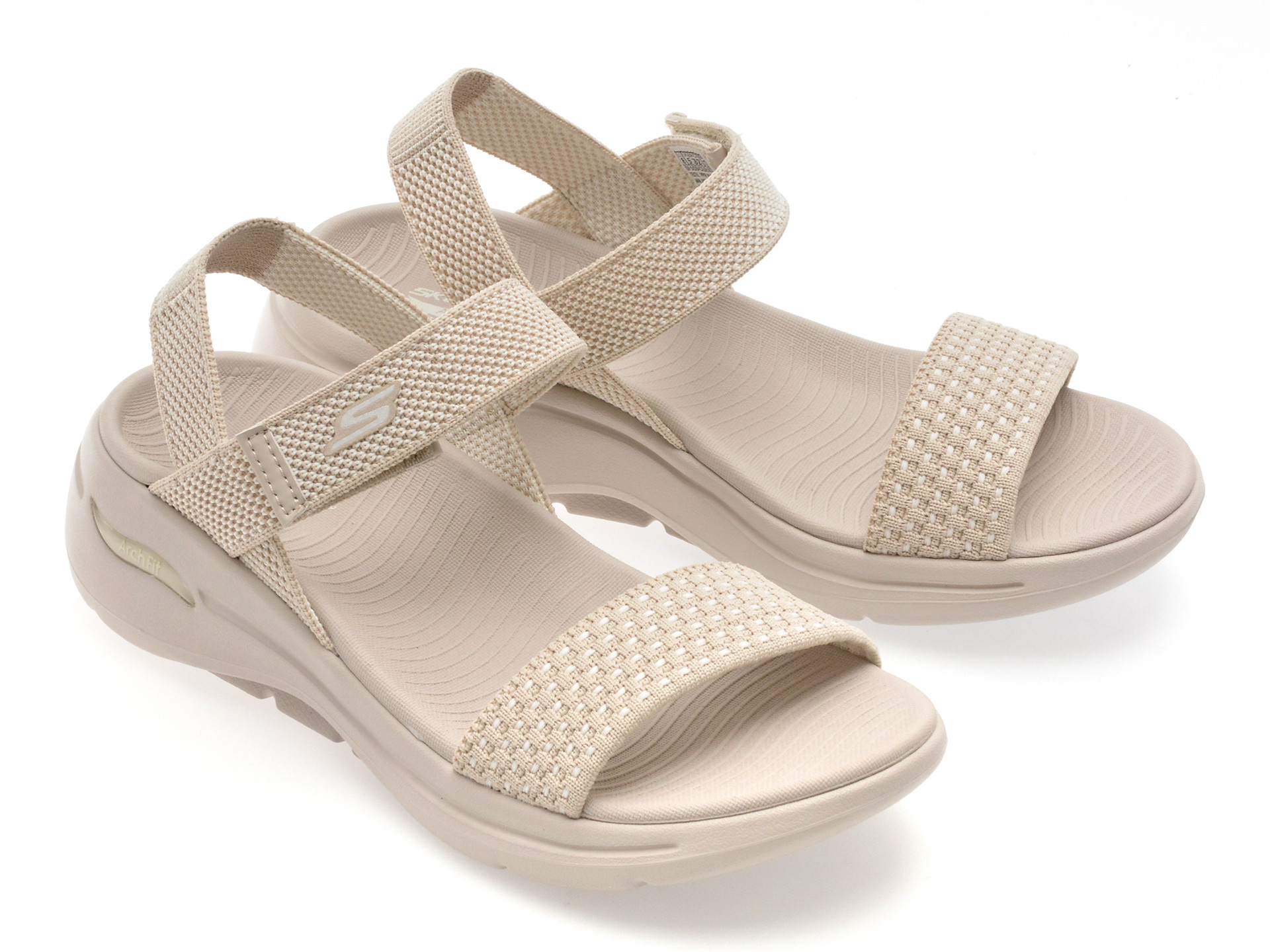 Sandale SKECHERS gri, KZGO WALK ARCH FIT, din material textil