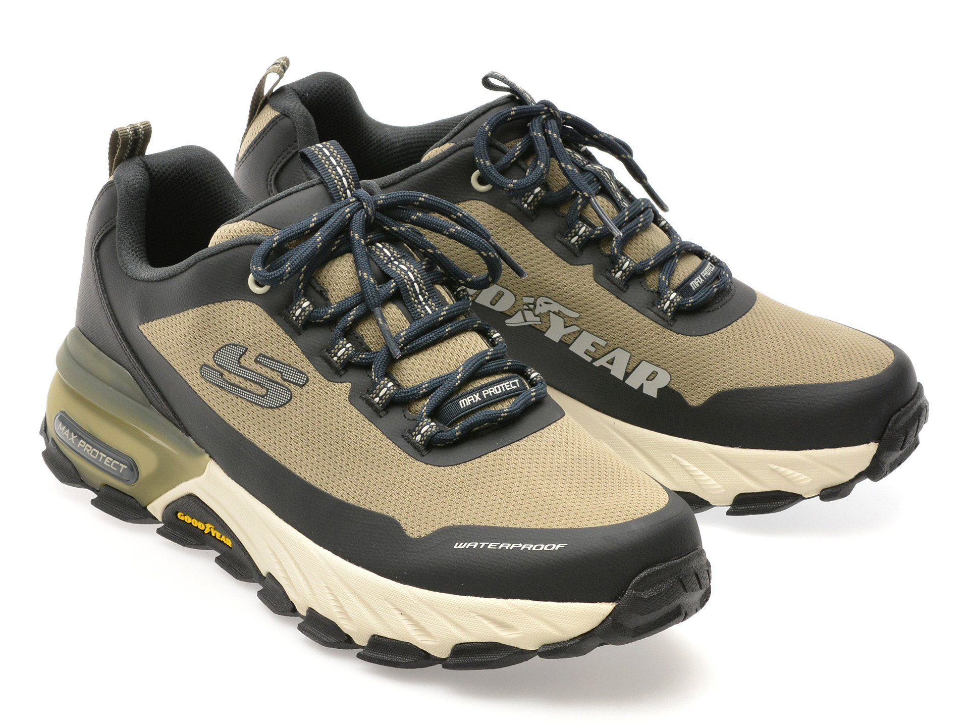 Pantofi sport SKECHERS kaki, MAX PROTECT, din material textil