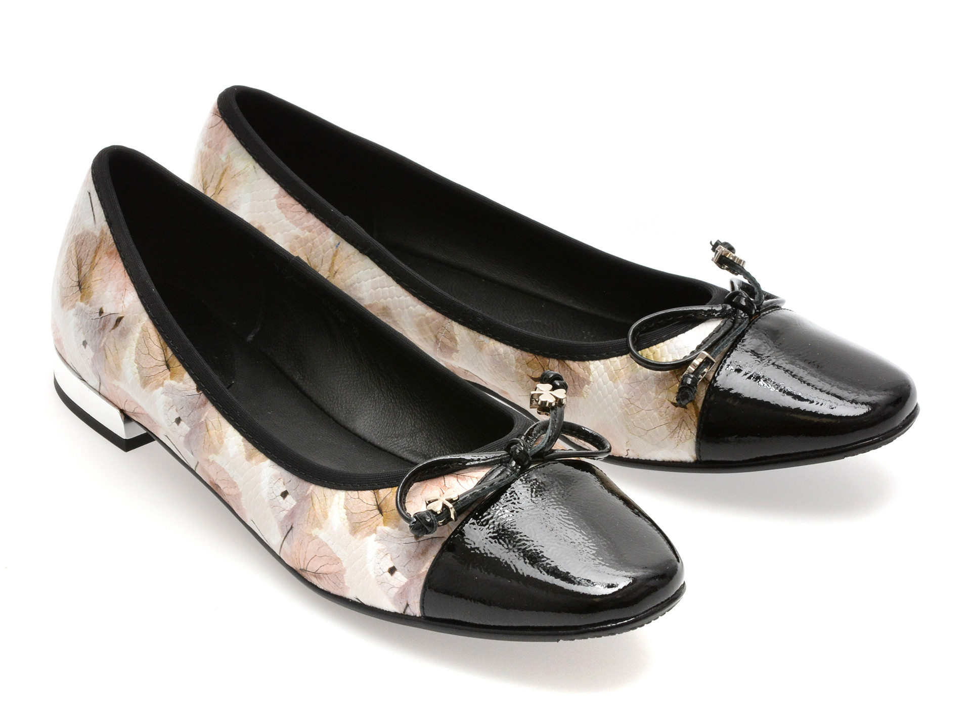 Balerini EPICA albi, 2956, din piele naturala