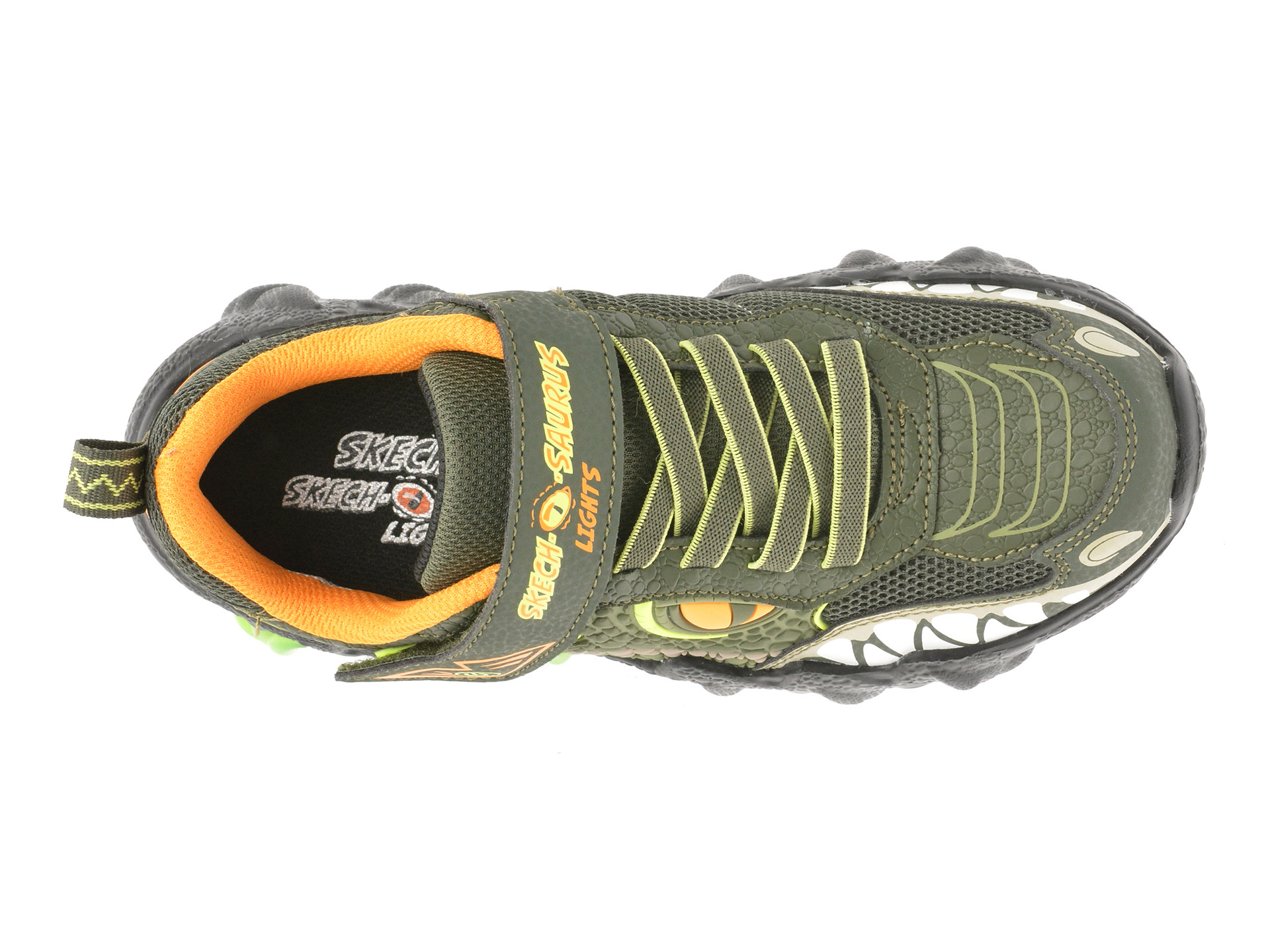 Pantofi sport SKECHERS kaki, SKECH-O-SAURUS LIGHTS 2.0, din material textil