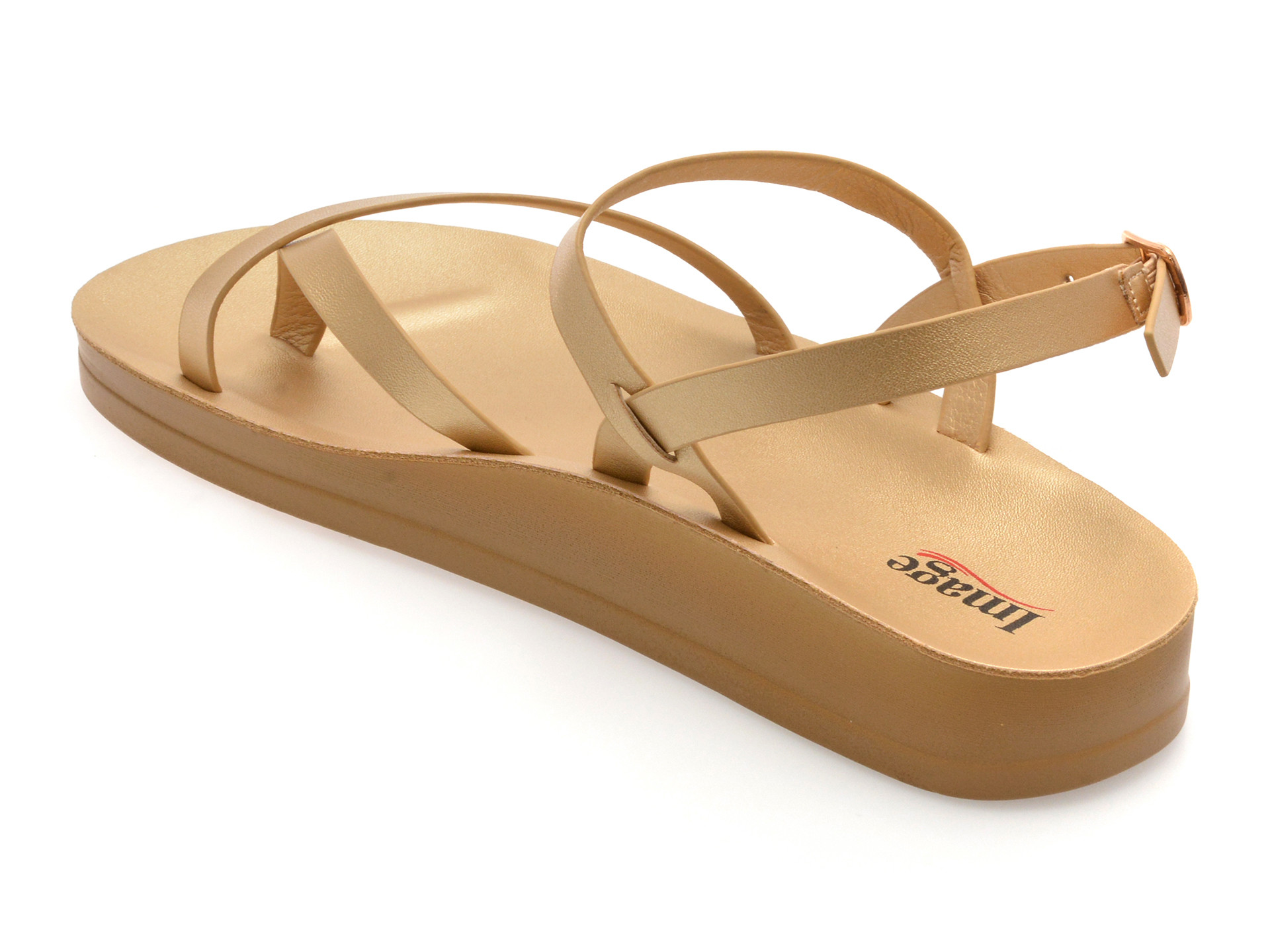 Sandale IMAGE aurii, 10728, din piele ecologica