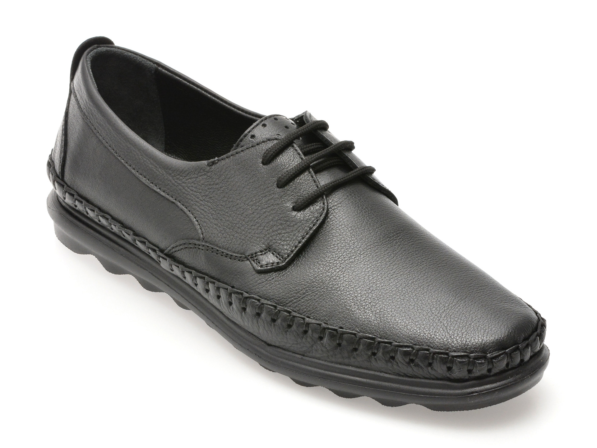 Pantofi OTTER negri, DD046, din piele naturala