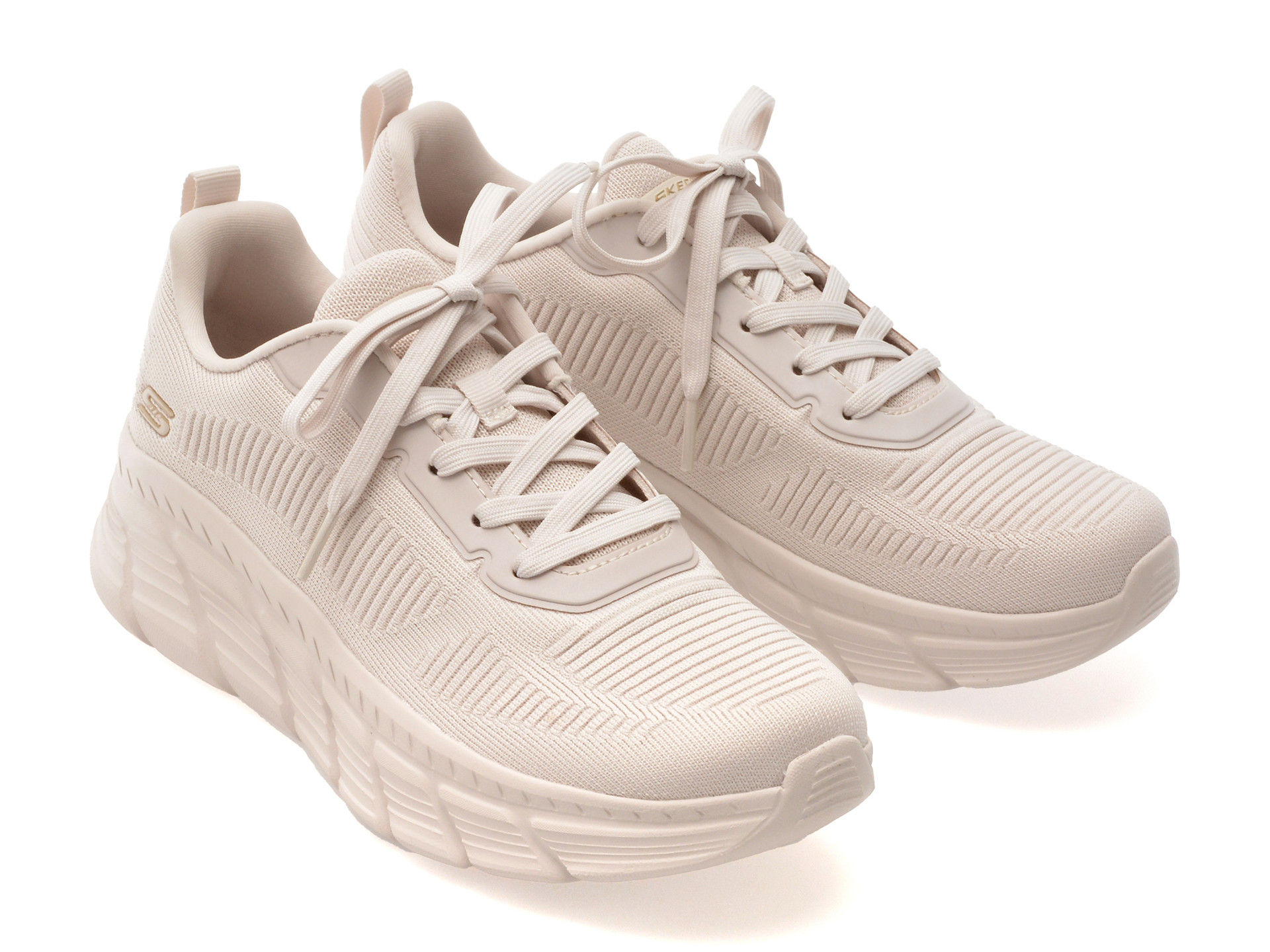 Pantofi sport SKECHERS bej, BOBS B FLEX HI, din material textil