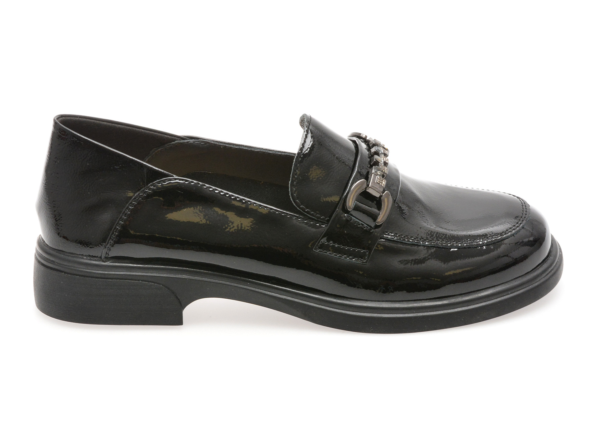 Mocasini EPICA negri, 88175, din piele naturala lacuita