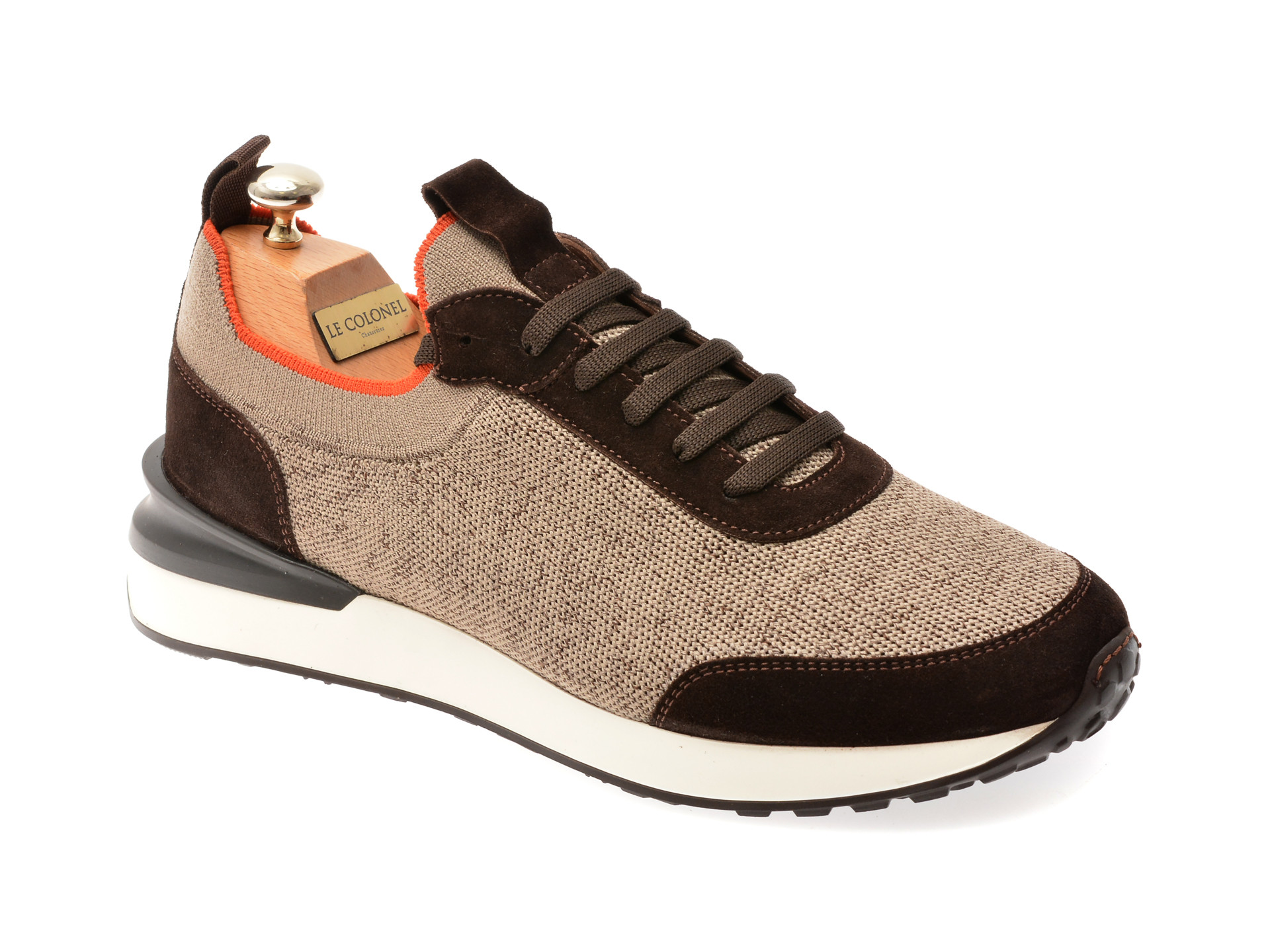 Pantofi sport LE COLONEL maro, 71334, din material textil