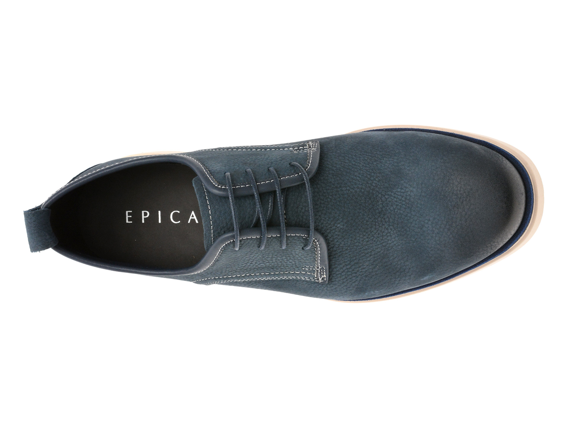 Pantofi EPICA albastri, MC102, din nabuc