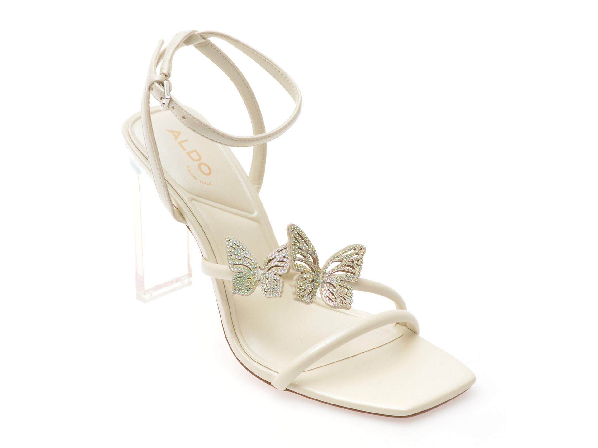 Sandale elegante ALDO albe, LAYLIA 121, din piele ecologica