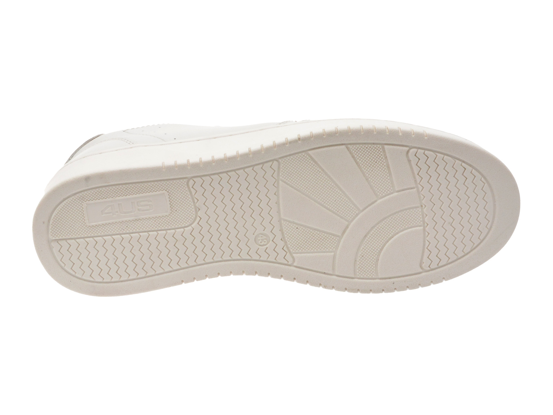 Pantofi sport 4US albi, ARON 100, din piele naturala
