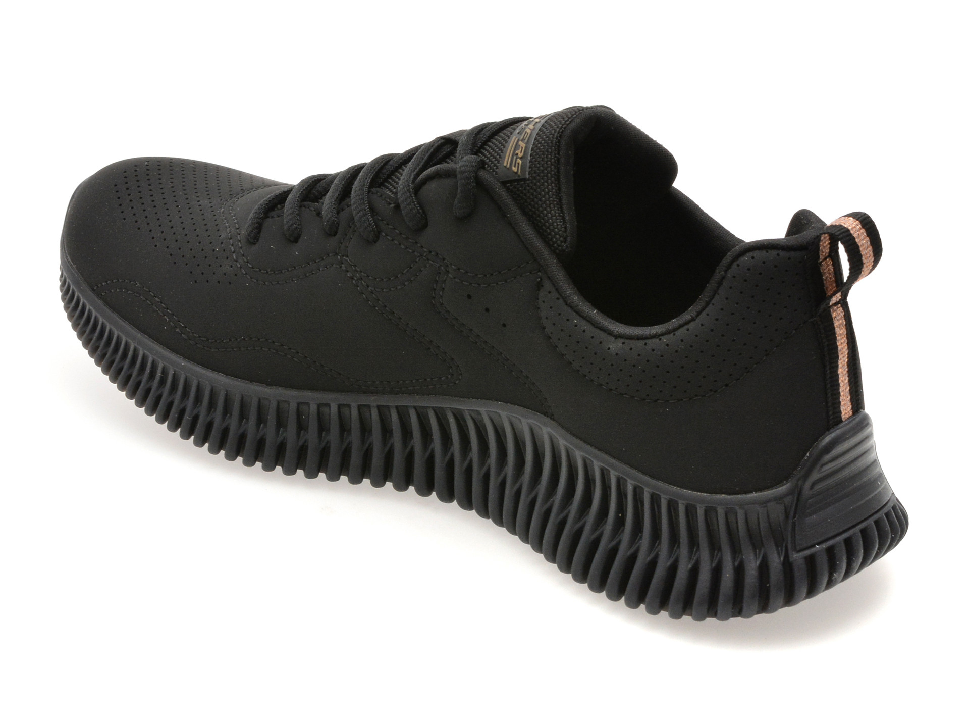 Pantofi sport SKECHERS negri, BOBS GEO, din piele ecologica