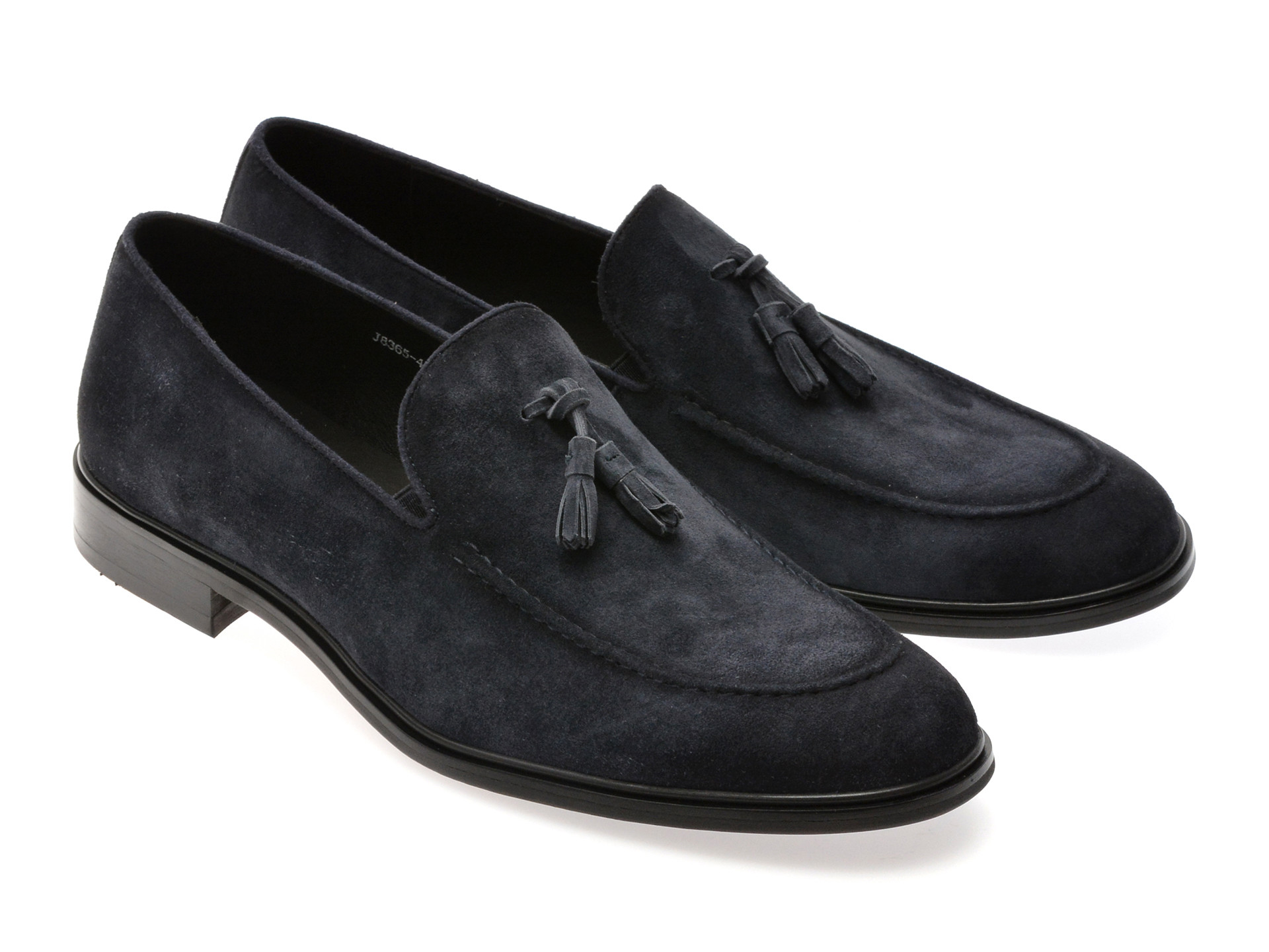 Mocasini eleganti EPICA albastri, J8365, din piele intoarsa