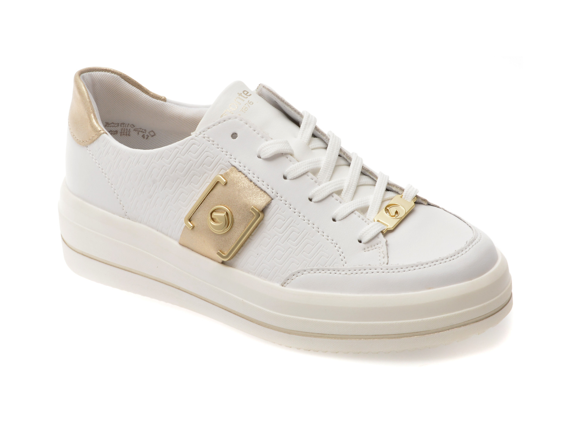 Pantofi sport REMONTE albi, D1C07, din piele naturala