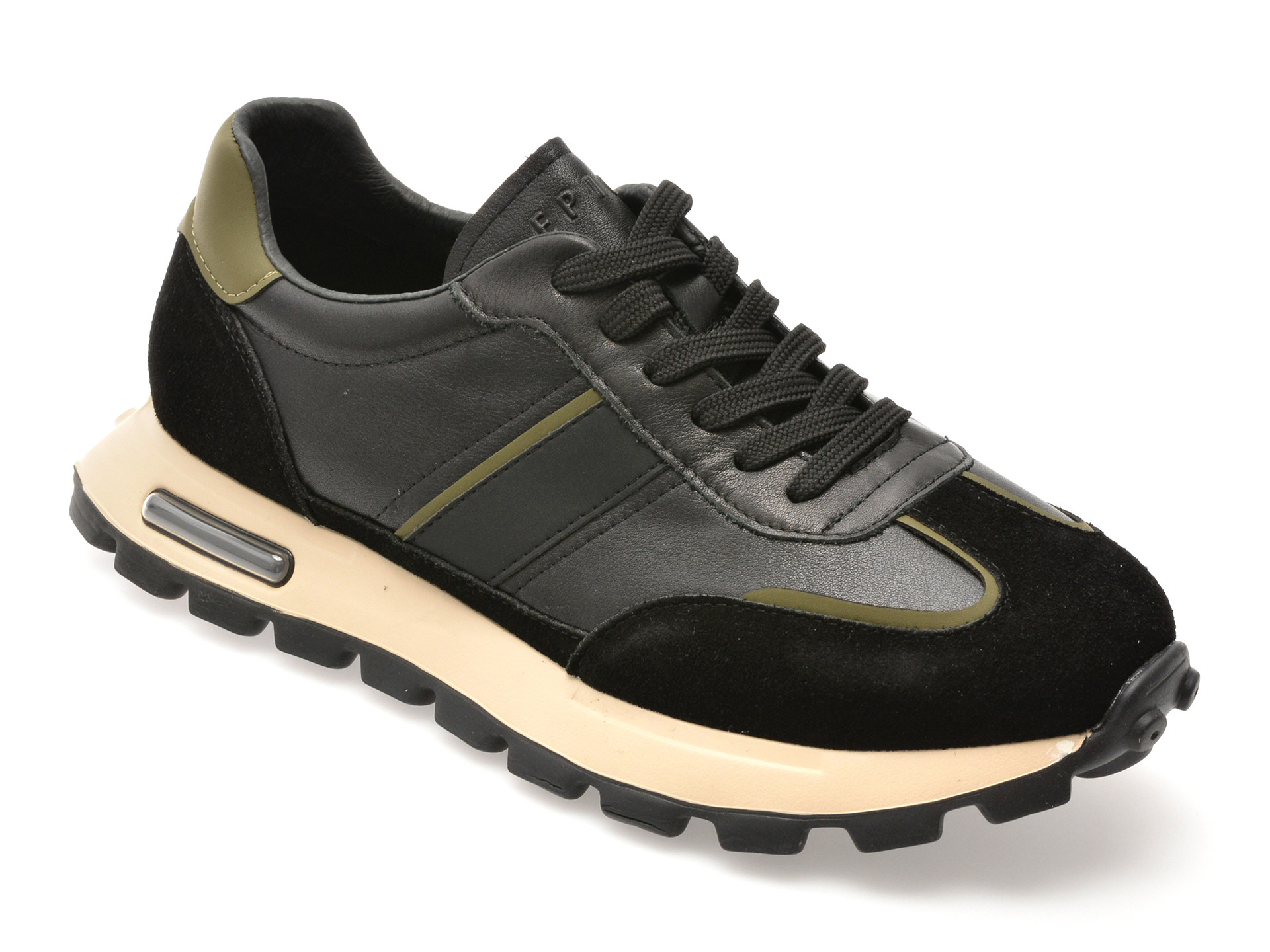 Pantofi sport EPICA negri, 31219, din piele naturala