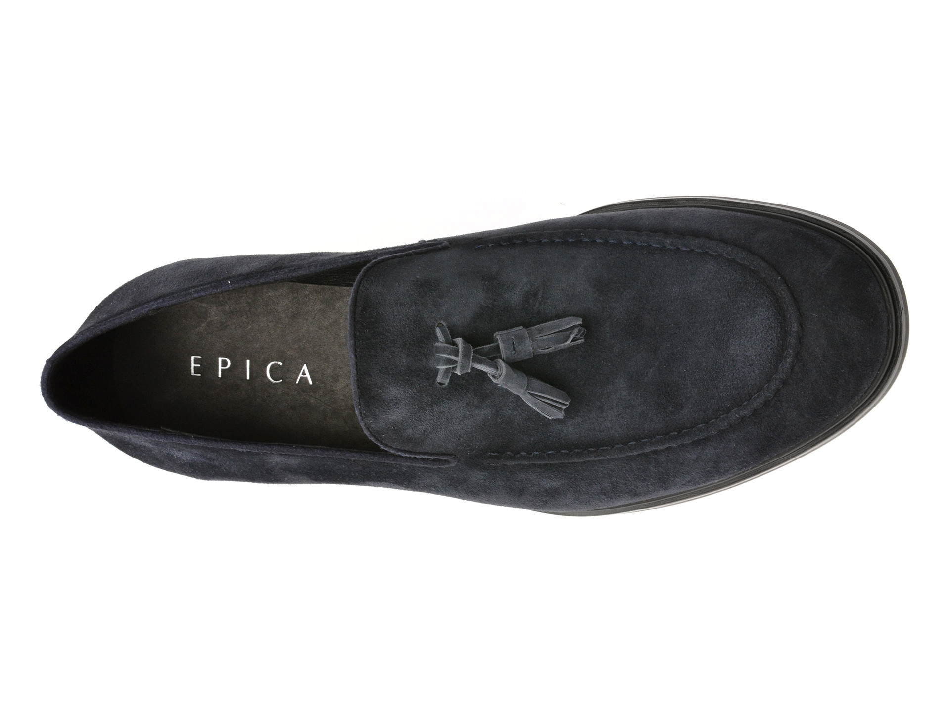Mocasini eleganti EPICA albastri, J8365, din piele intoarsa