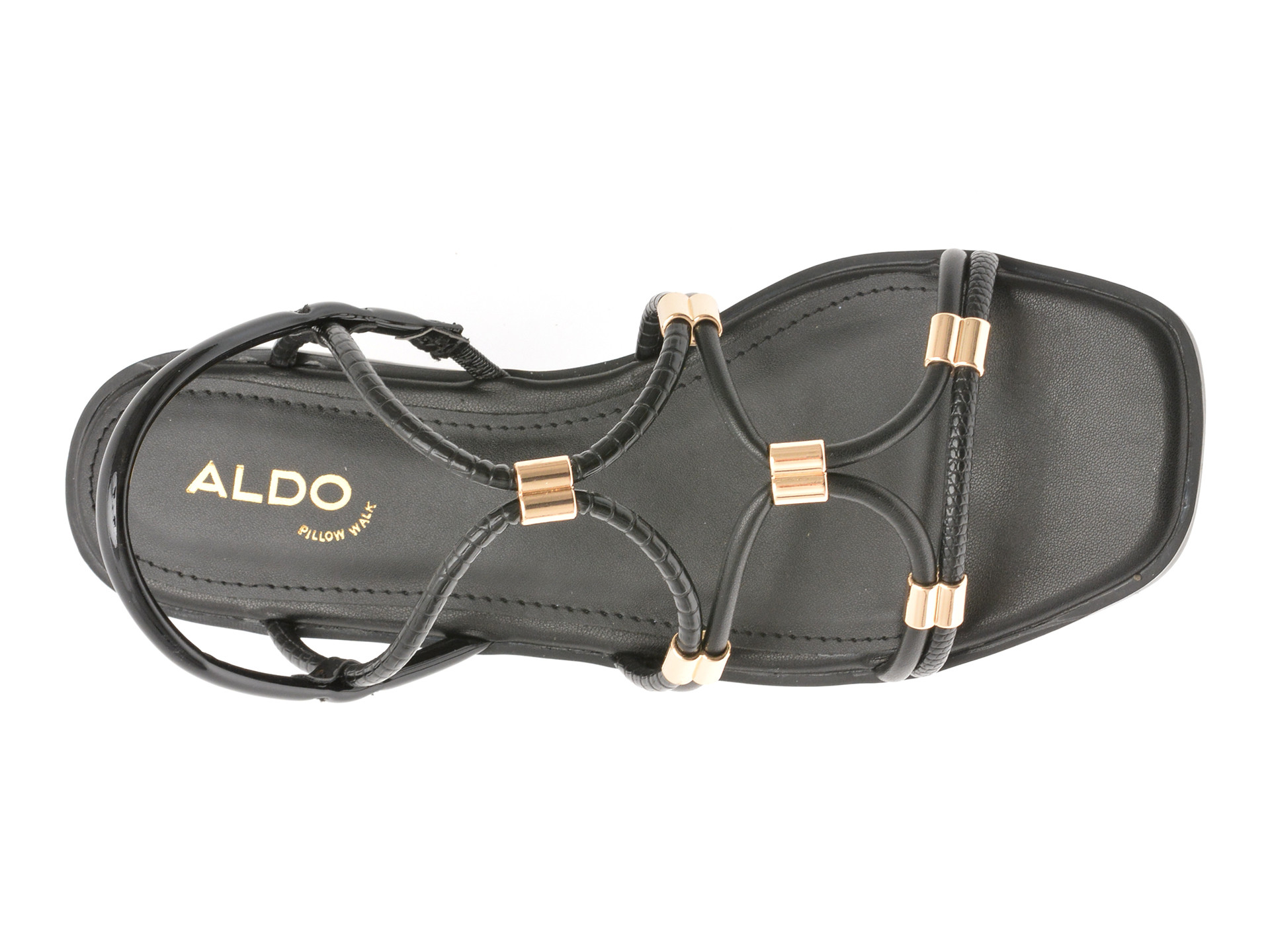 Sandale ALDO negre, BYCHAN 001, din piele ecologica