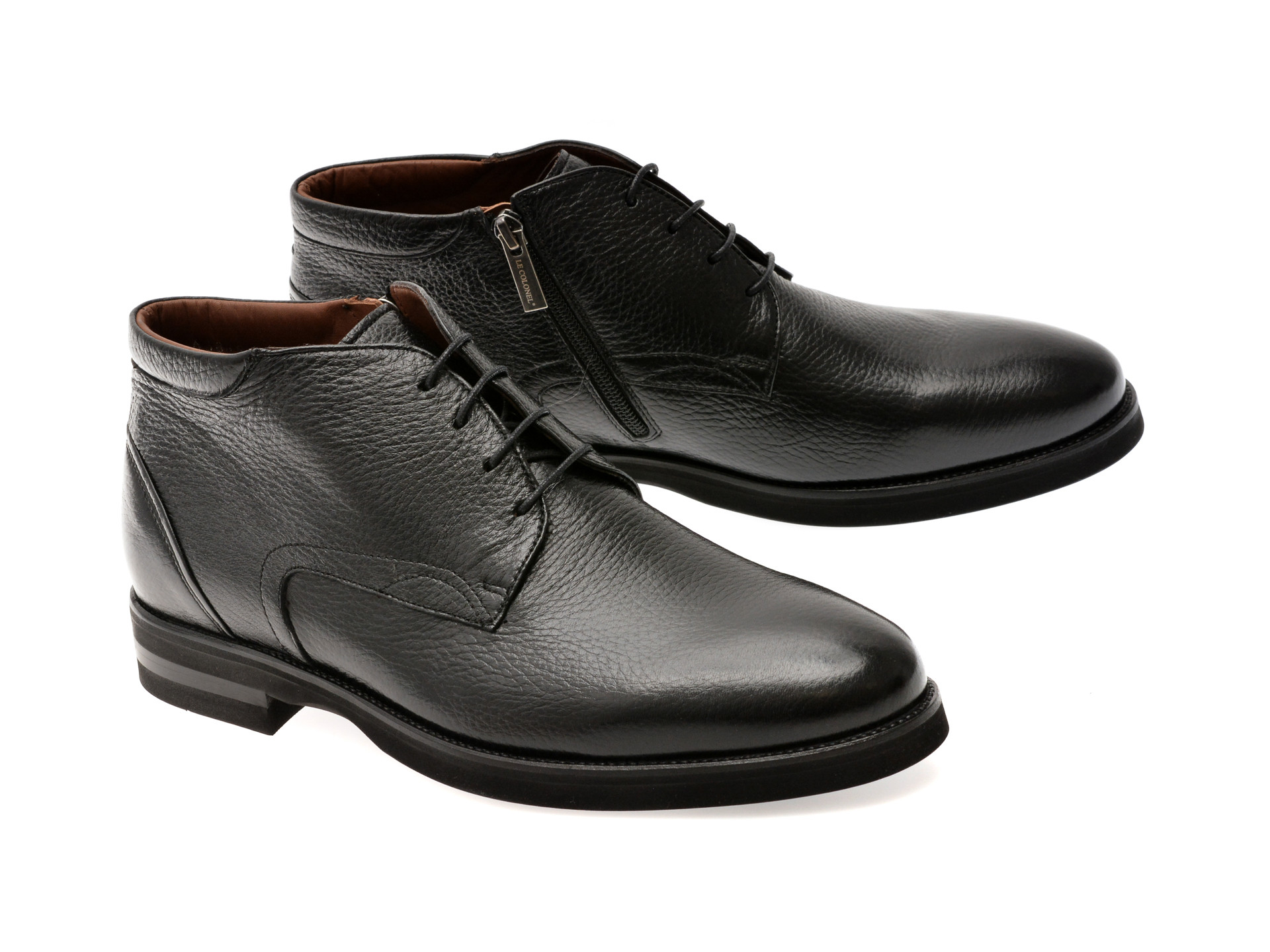 Ghete elegante LE COLONEL negre, 63888, din piele naturala