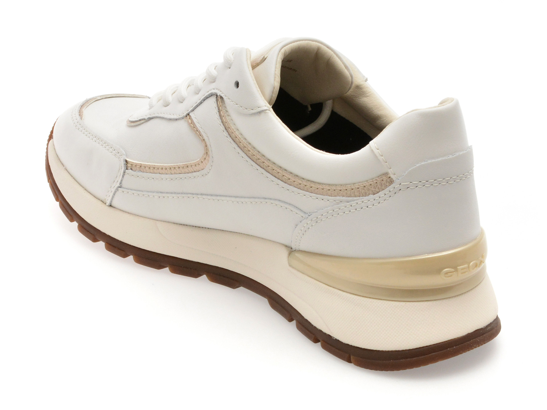 Pantofi sport GEOX albi, D563LB, din piele naturala