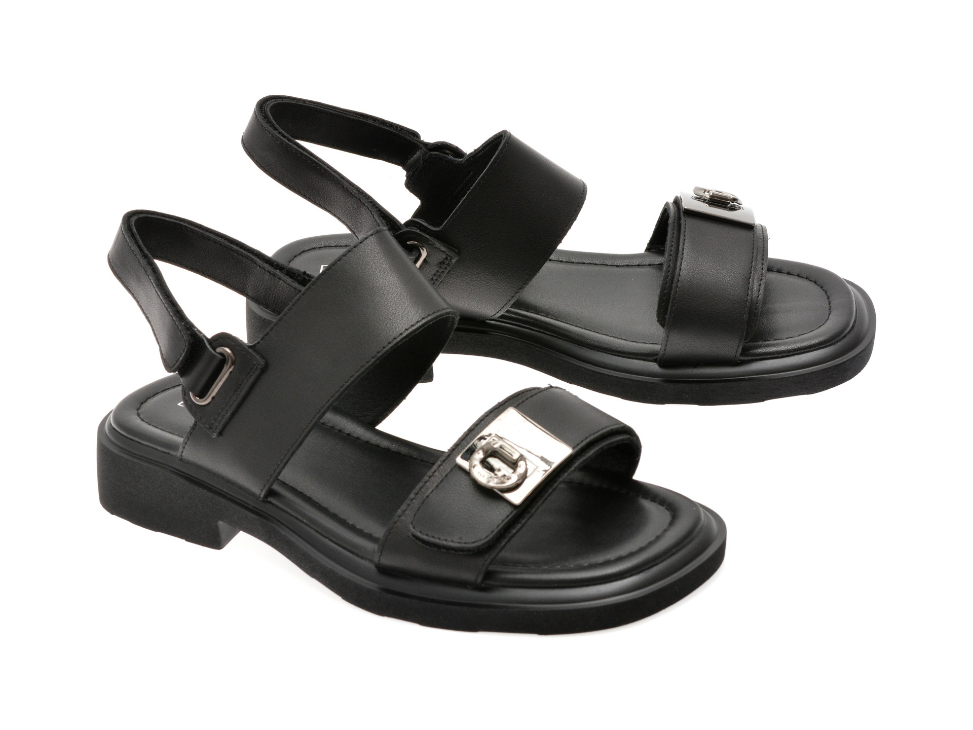 Sandale EPICA negre, 1302H17, din piele naturala