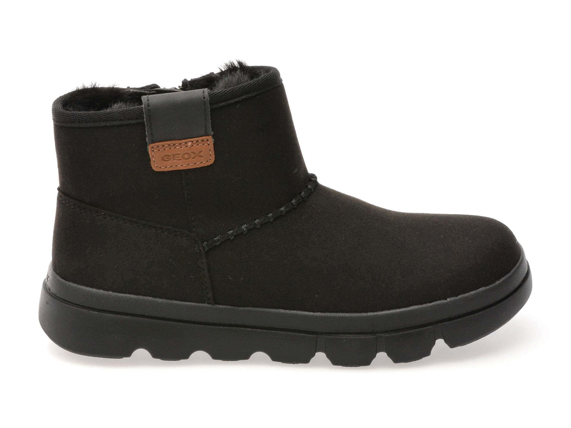 Ghete GEOX negre, J56NCA, din piele ecologica