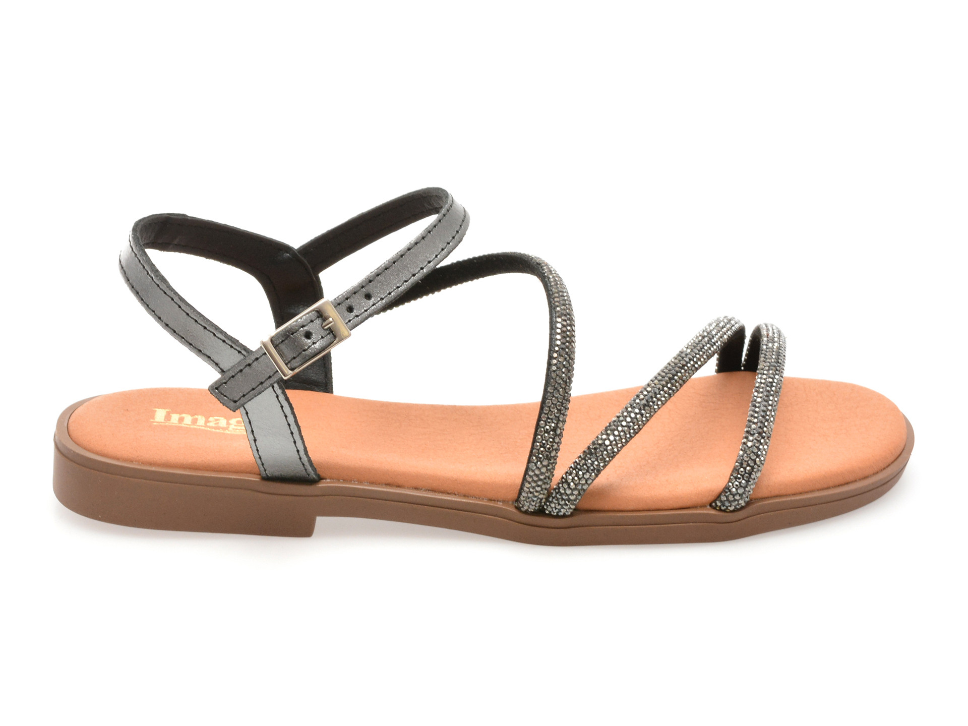 Sandale IMAGE gri, BRADES, din piele naturala