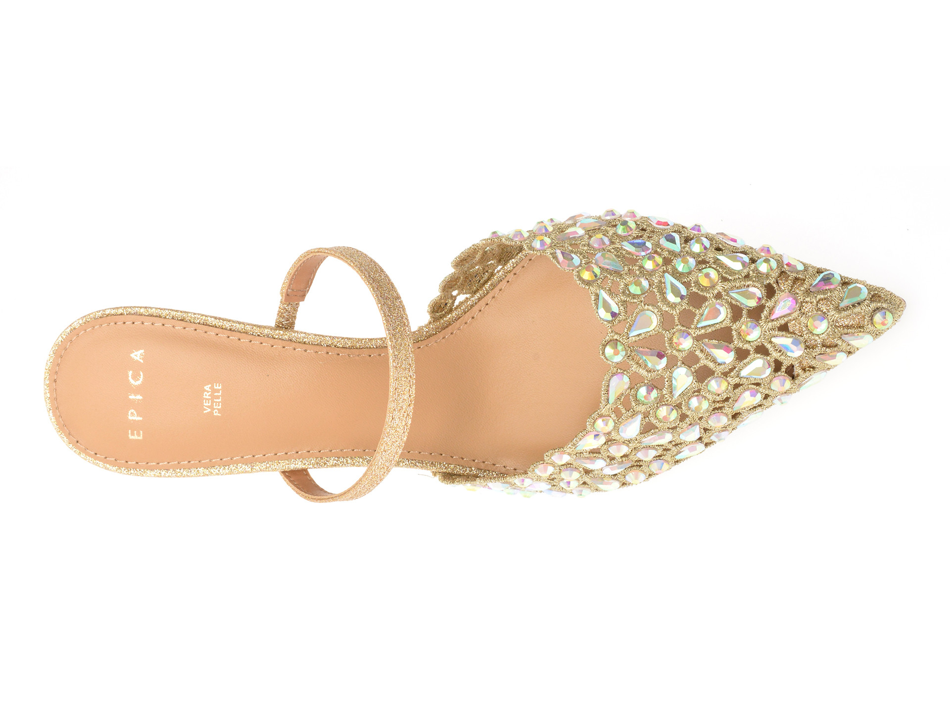 Pantofi eleganti EPICA aurii, 101605, din material textil