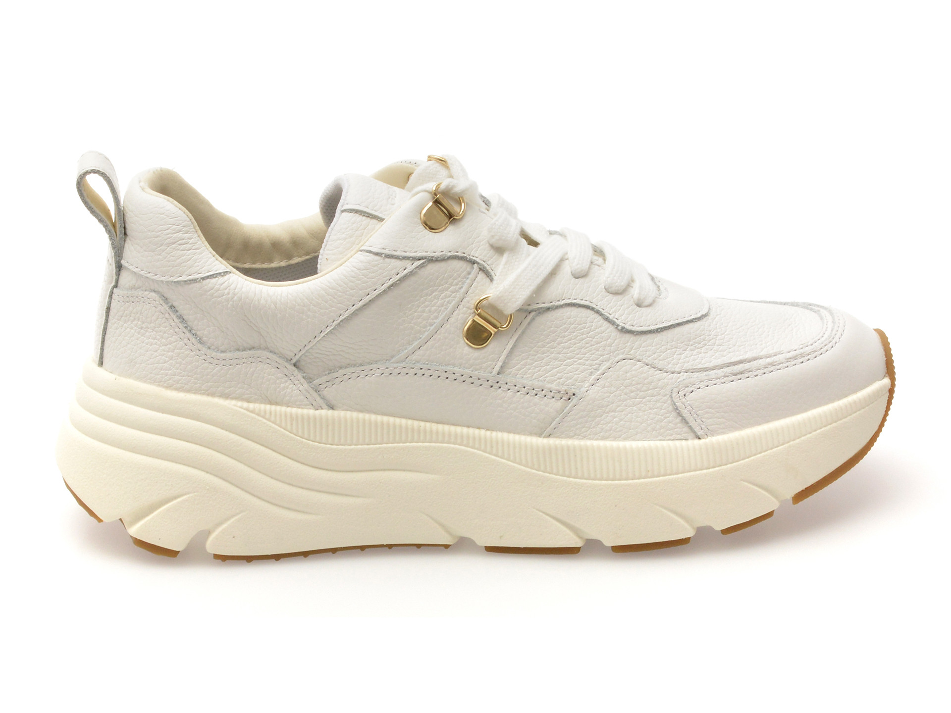 Pantofi sport GEOX albi, D36UFE, din piele naturala