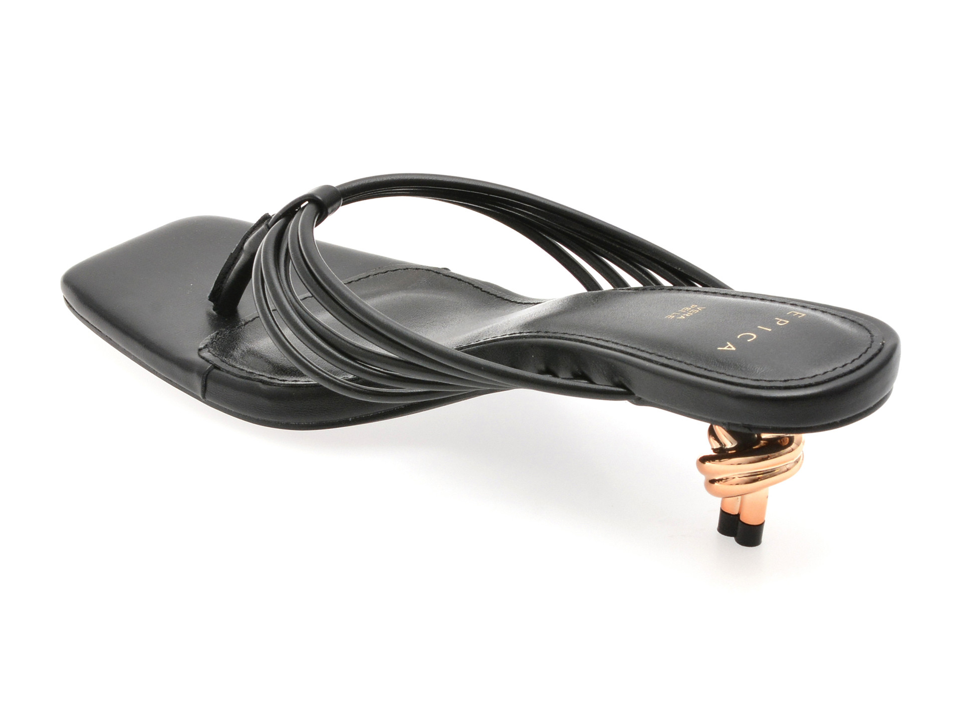 Papuci EPICA negri, 82933, din piele ecologica