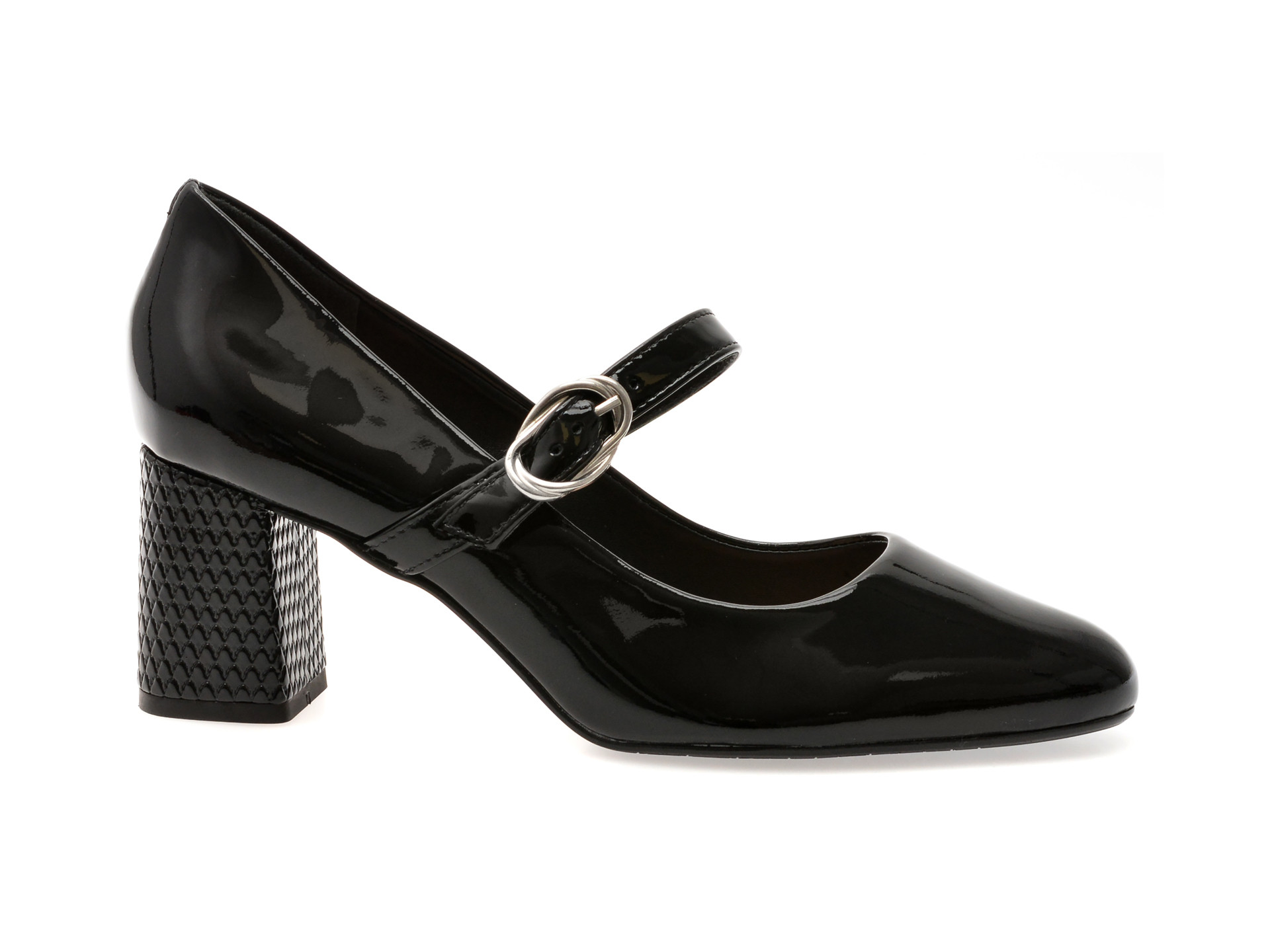 Pantofi EPICA negri, 1180877, din piele naturala lacuita