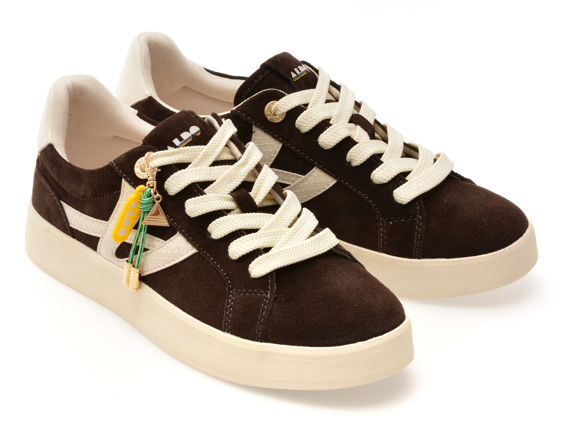 Pantofi sport ALDO maro, MTL72 SNEAKER, din piele intoarsa