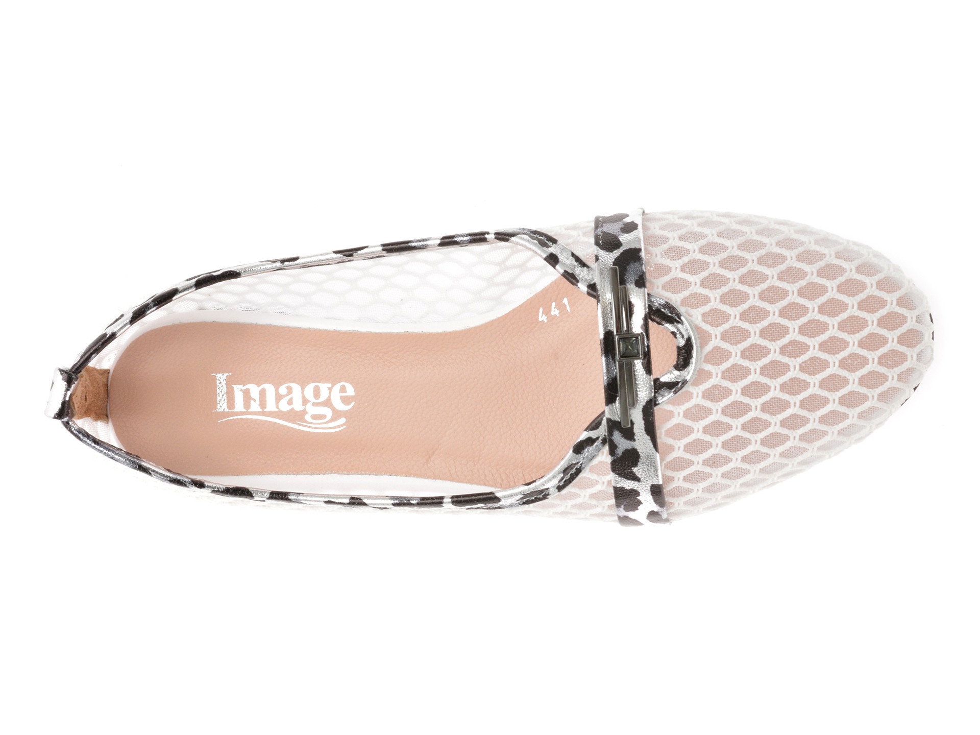 Balerini IMAGE albi, 4411581, din material textil