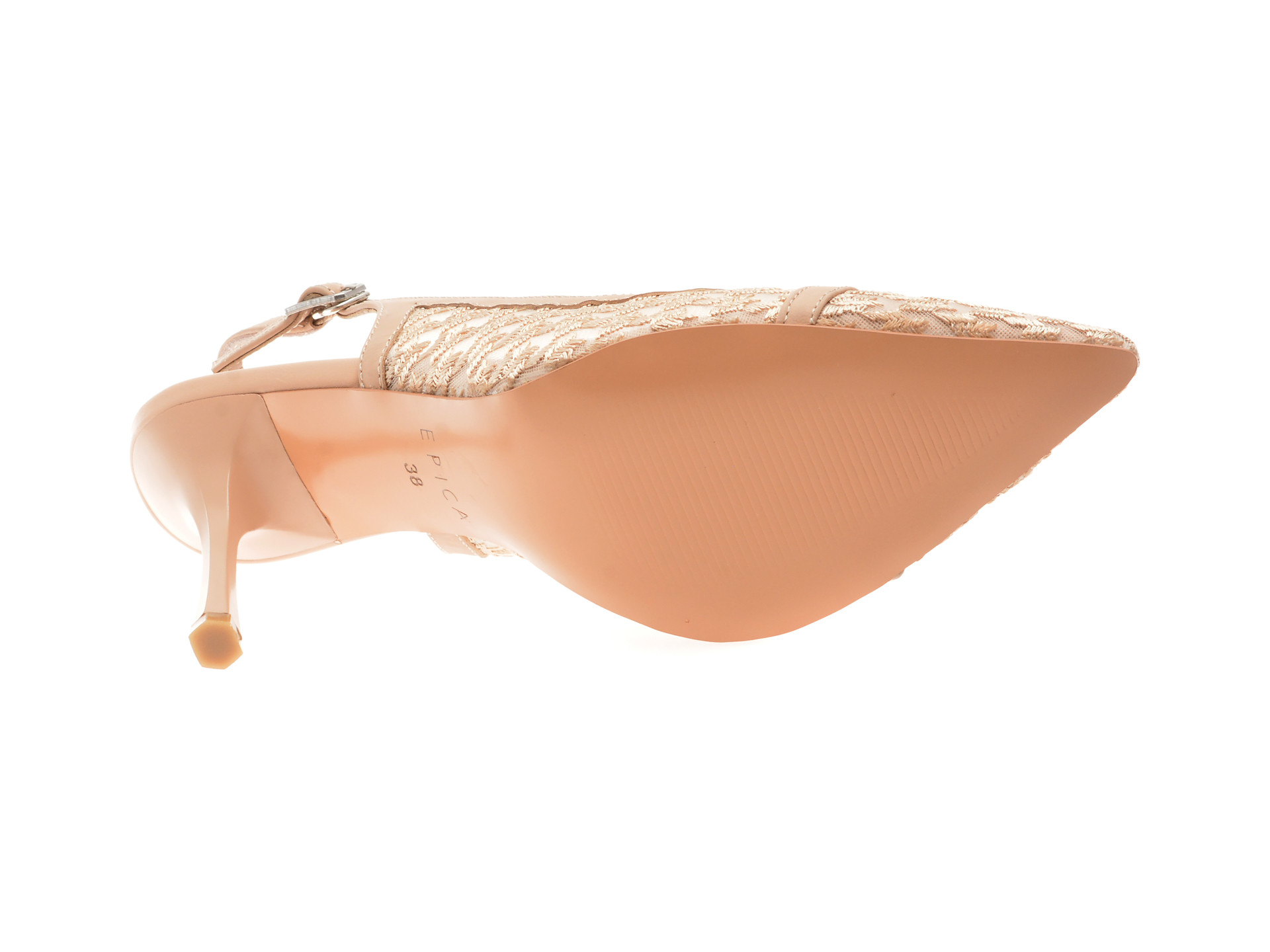 Pantofi eleganti EPICA nude, D221, din material textil
