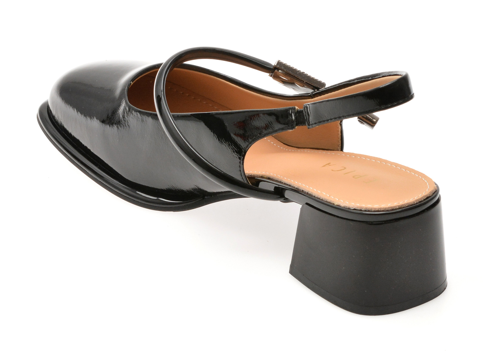 Pantofi EPICA negri, 201513, din piele naturala lacuita