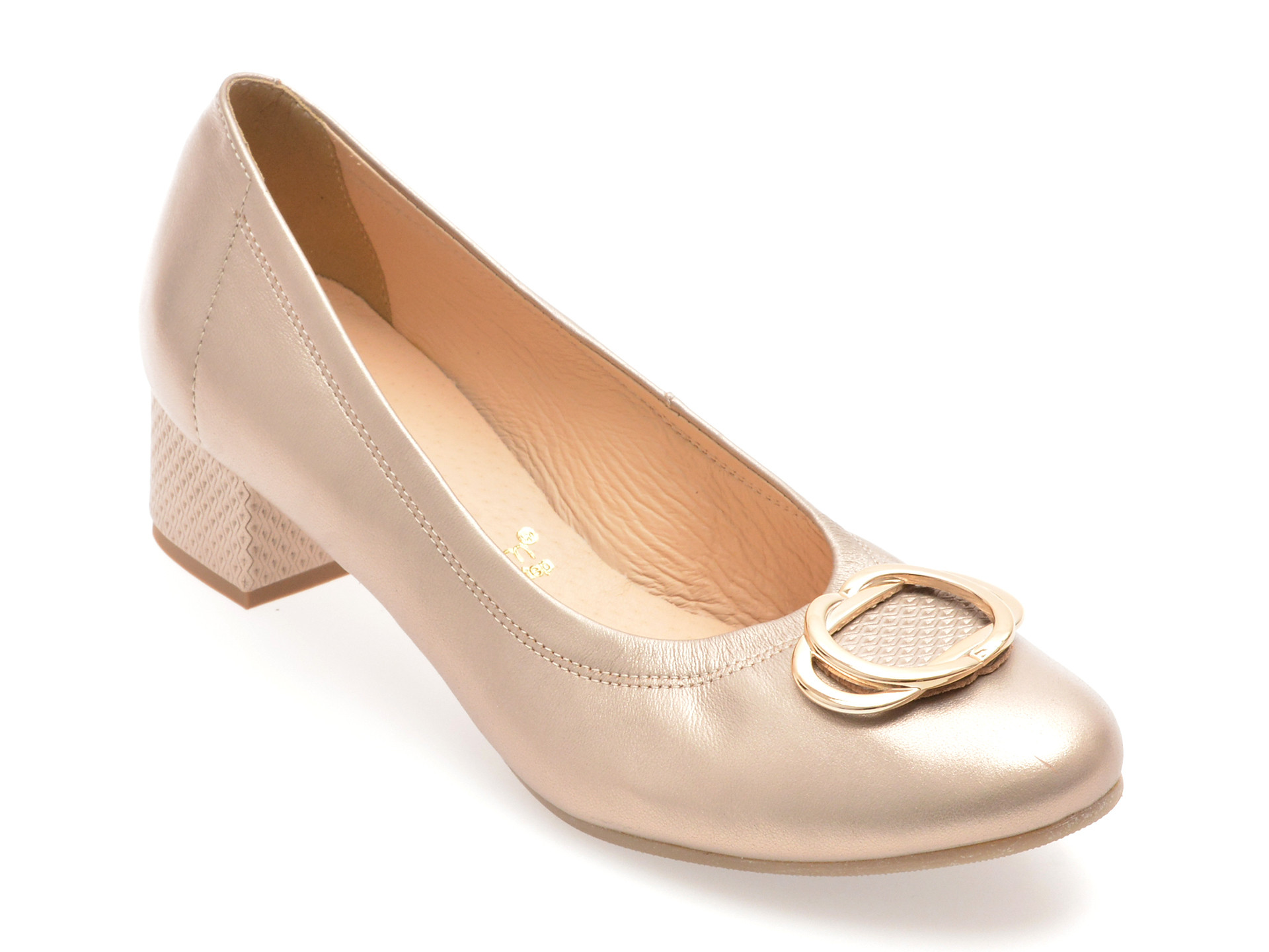 Balerini IMAGE aurii, 6415, din piele naturala