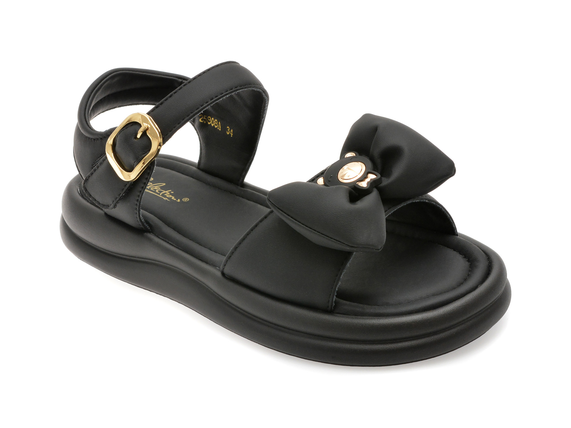 Sandale SELECTION KIDS negre, 25808, din piele ecologica