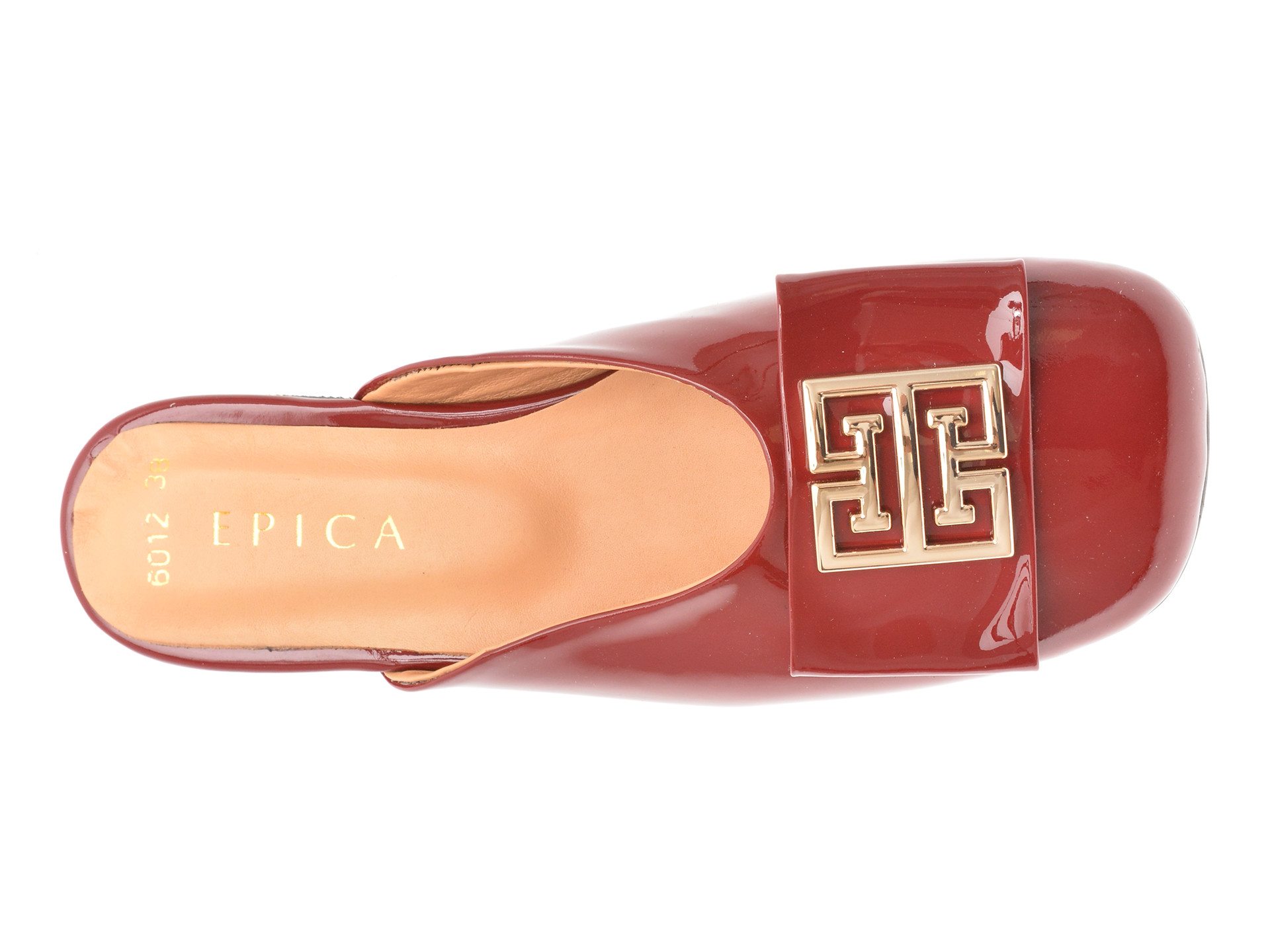 Papuci EPICA rosii, 6296012, din piele naturala lacuita