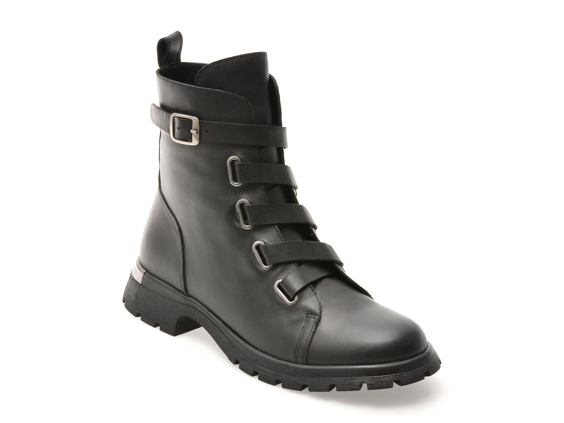 Ghete IMAGE negre, 208303, din piele naturala