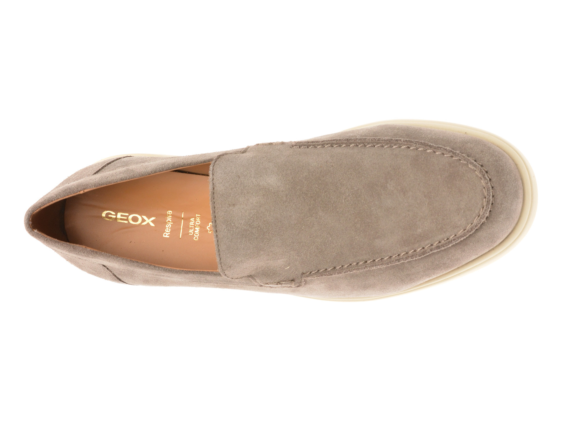 Mocasini GEOX gri, U55LAD, din piele intoarsa