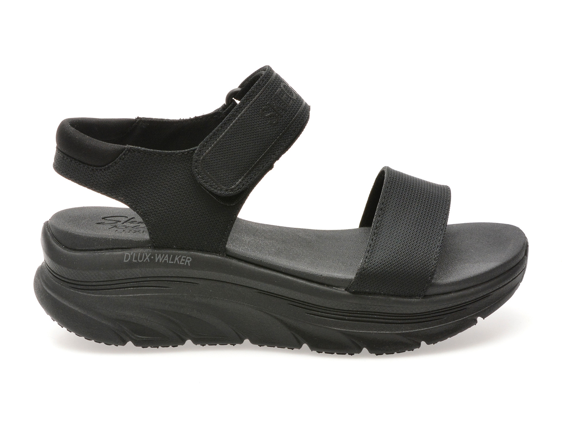 Sandale SKECHERS negre, D LUX WALKER, din material textil
