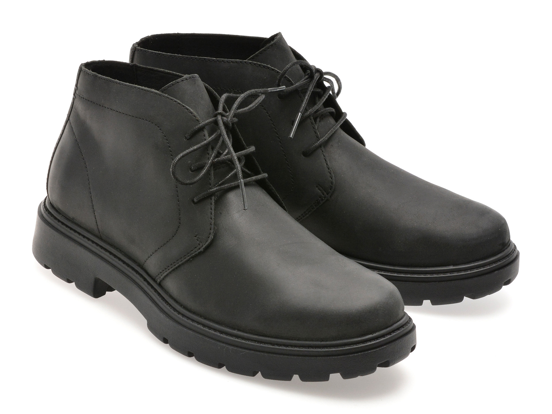 Ghete GEOX negre, U56FRA, din piele naturala