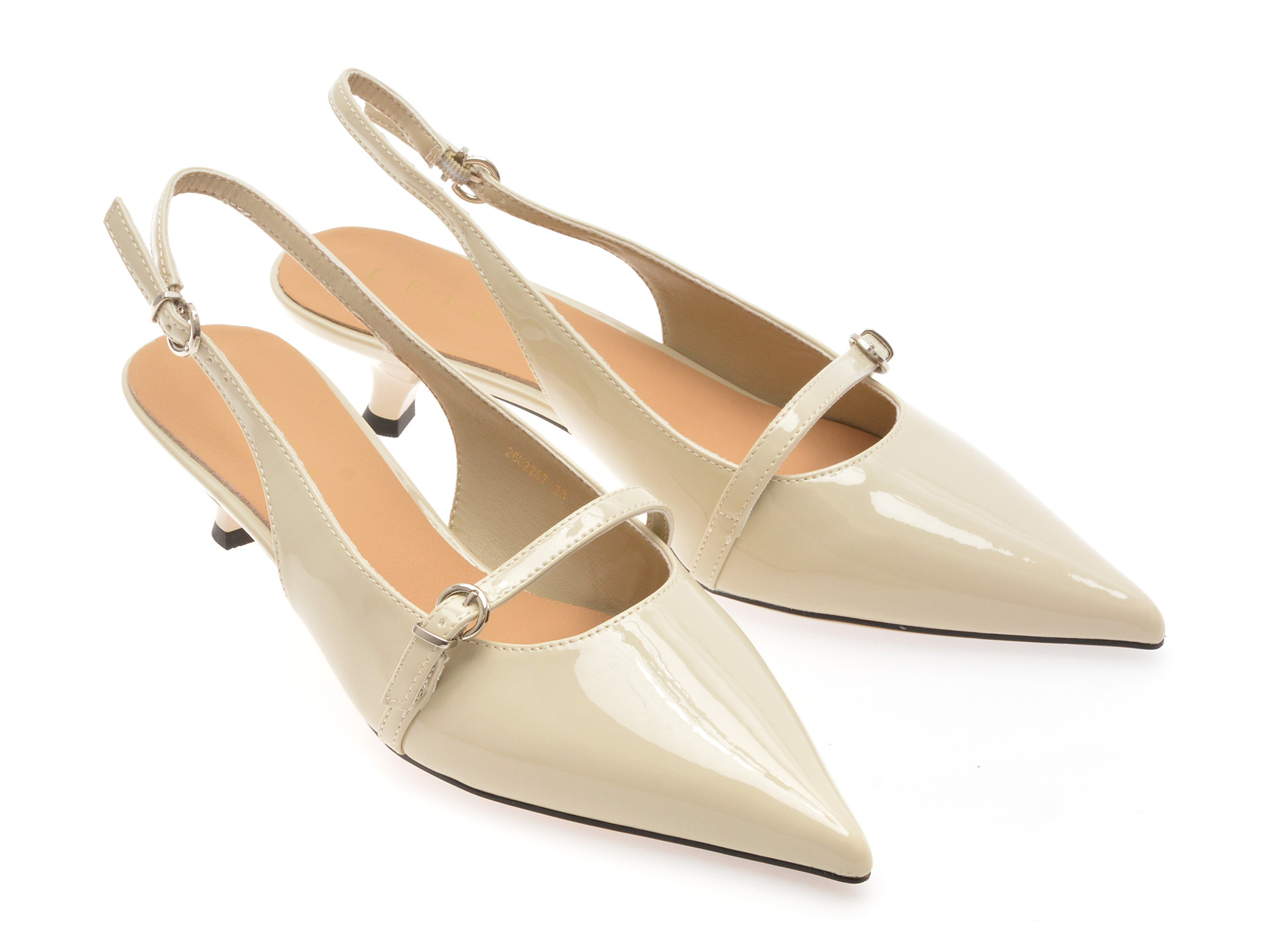 Pantofi eleganti EPICA bej, 26U2257, din piele ecologica lacuita