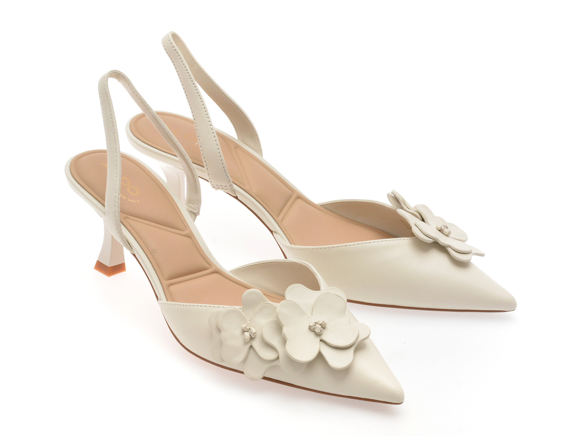 Pantofi eleganti ALDO albi, LEILANIA 121, din piele naturala