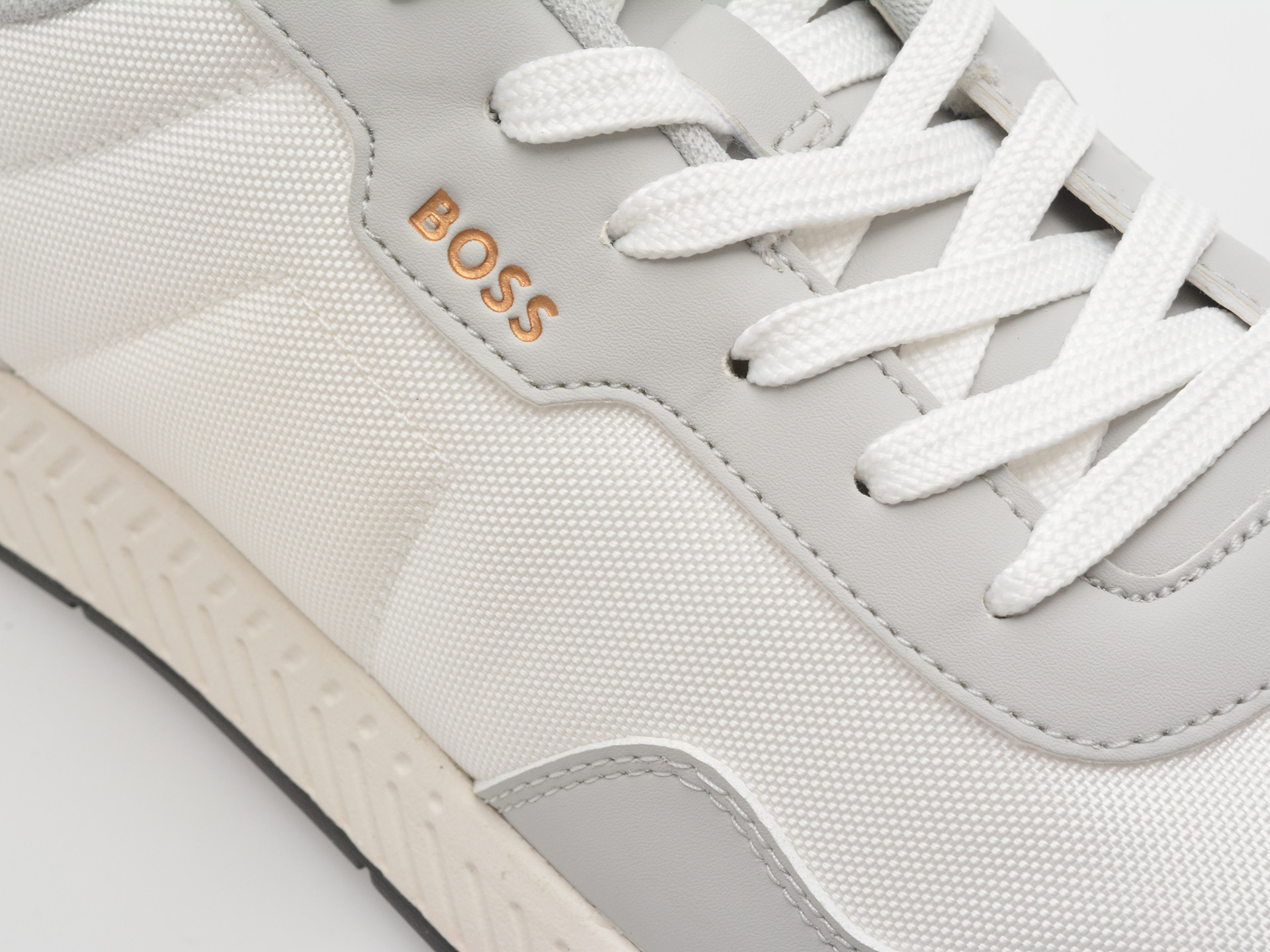 Pantofi sport BOSS albi, 6481, din piele ecologica