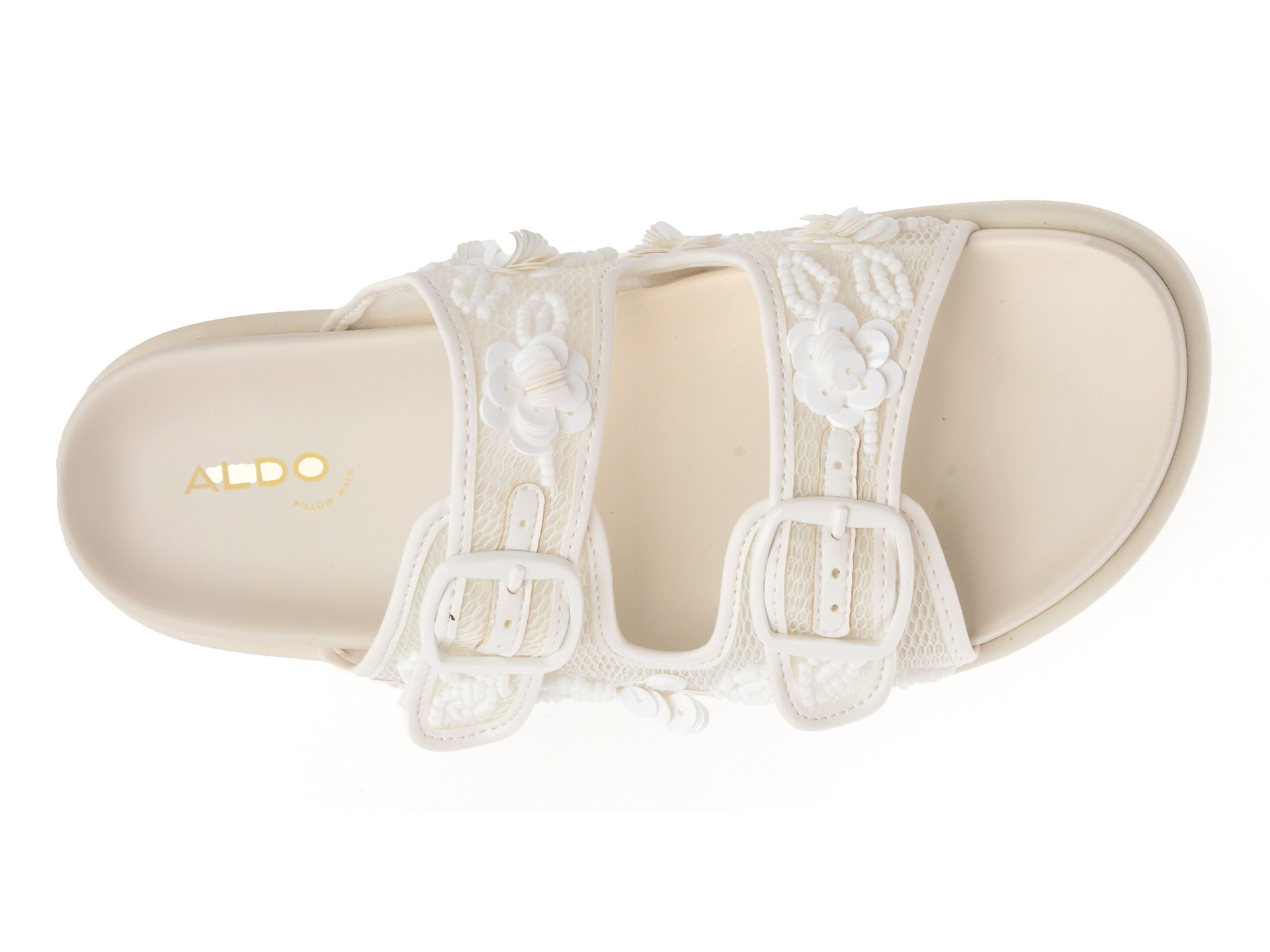 Papuci ALDO albi, DEVANASSI 121, din material textil