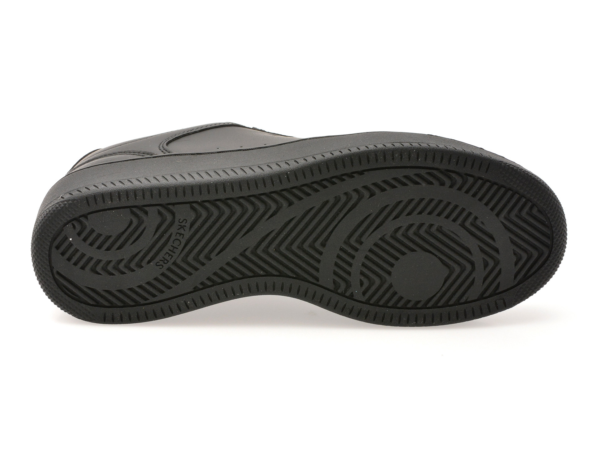 Pantofi sport SKECHERS negri, SPORT COURT 2.0, din piele ecologica