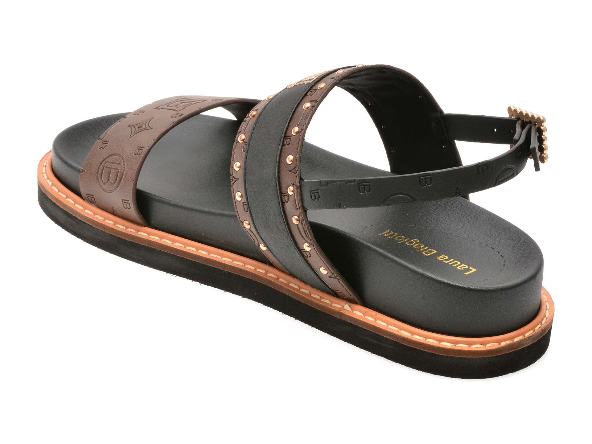 Sandale LAURA BIAGIOTTI maro, 9078, din piele ecologica